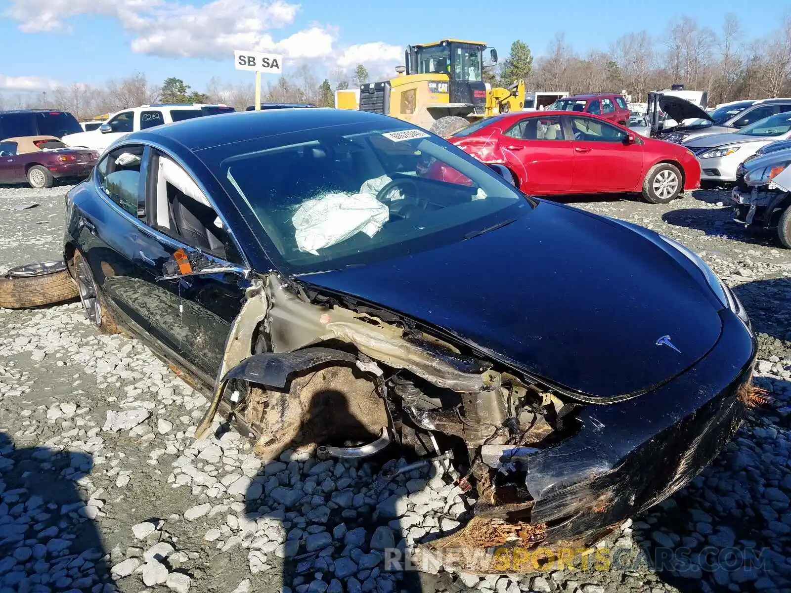 1 Photograph of a damaged car 5YJ3E1EAXKF395119 TESLA MODEL 3 2019