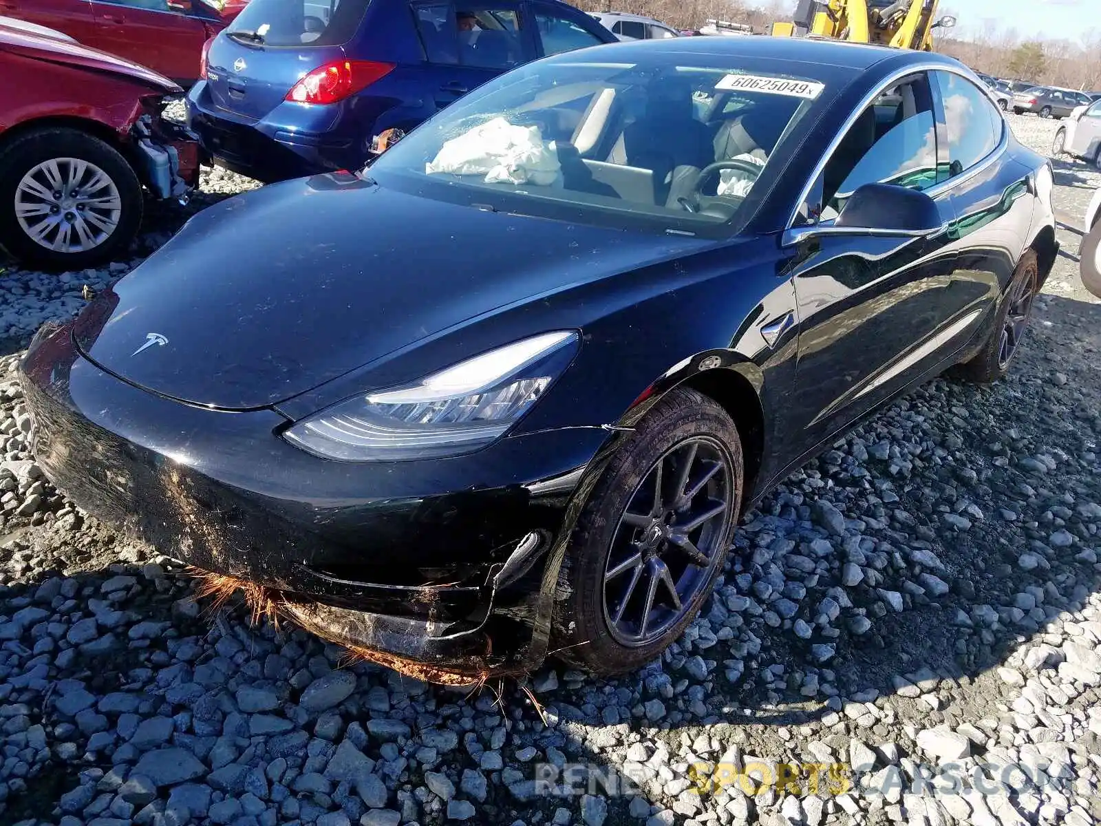 2 Photograph of a damaged car 5YJ3E1EAXKF395119 TESLA MODEL 3 2019