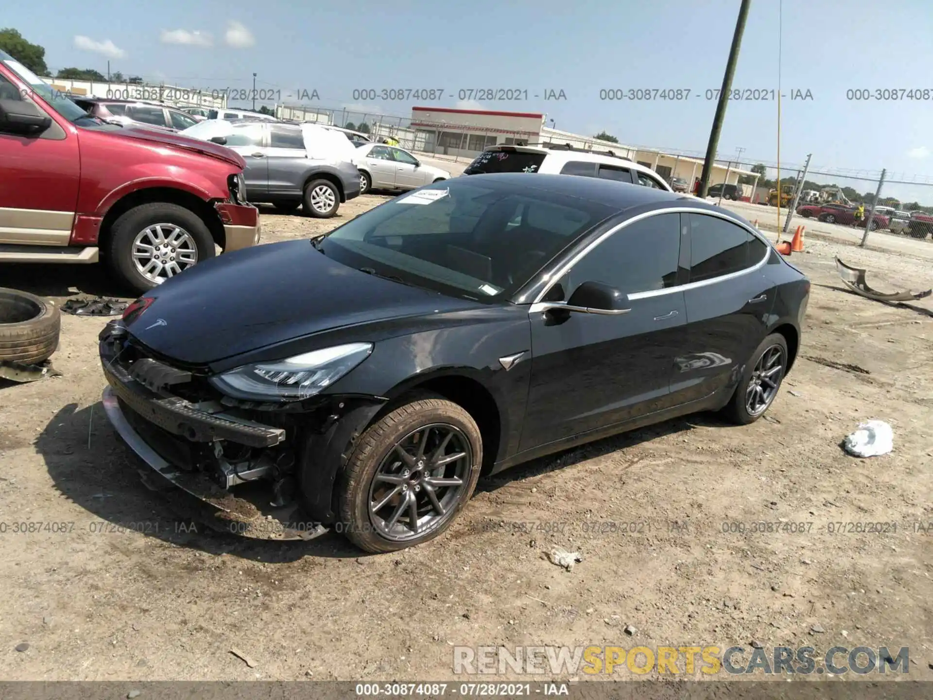 2 Photograph of a damaged car 5YJ3E1EAXKF395489 TESLA MODEL 3 2019