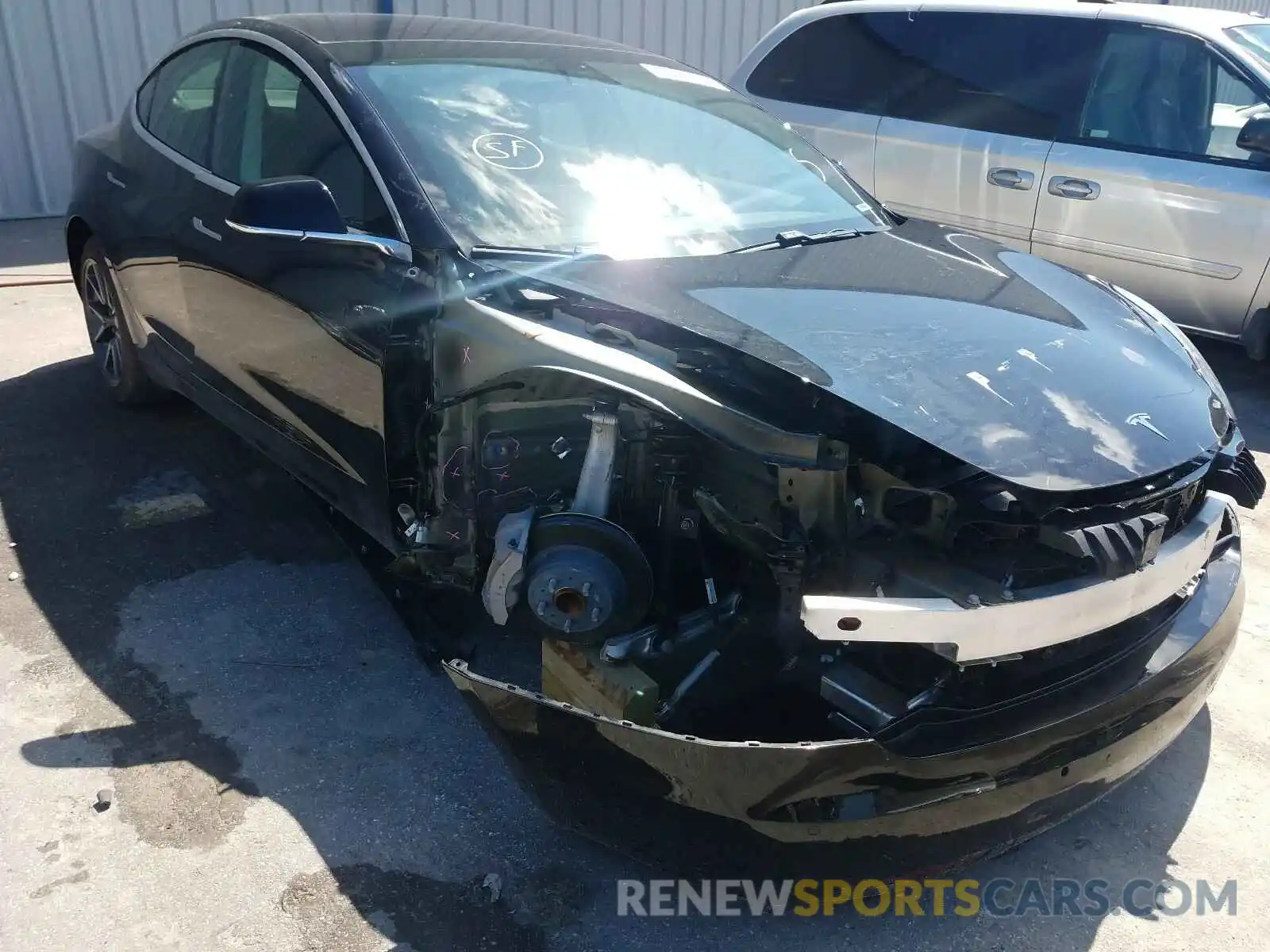 1 Photograph of a damaged car 5YJ3E1EAXKF395900 TESLA MODEL 3 2019