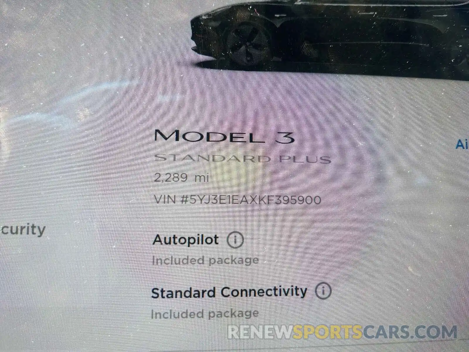 8 Photograph of a damaged car 5YJ3E1EAXKF395900 TESLA MODEL 3 2019