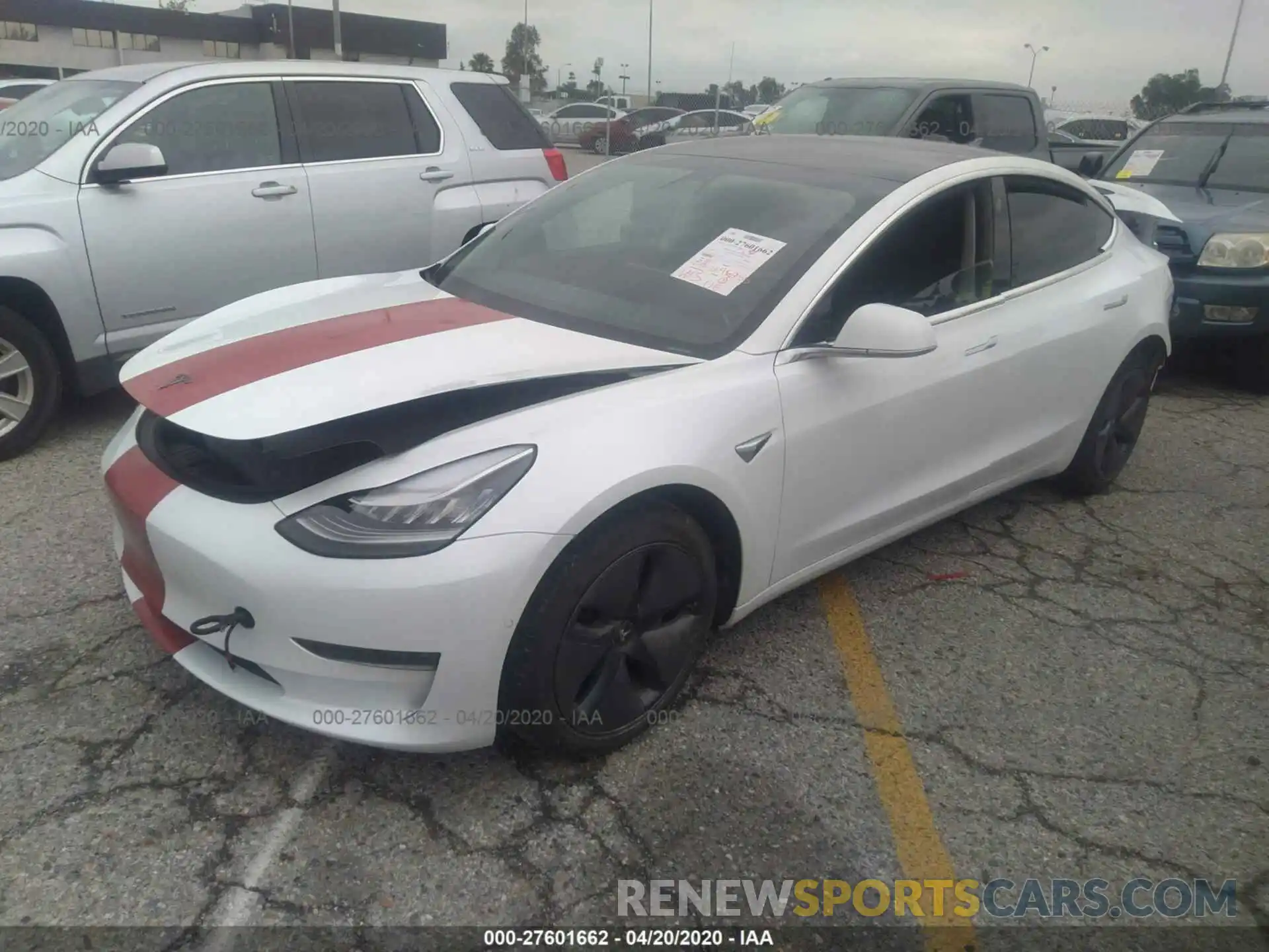 2 Photograph of a damaged car 5YJ3E1EAXKF396951 TESLA MODEL 3 2019