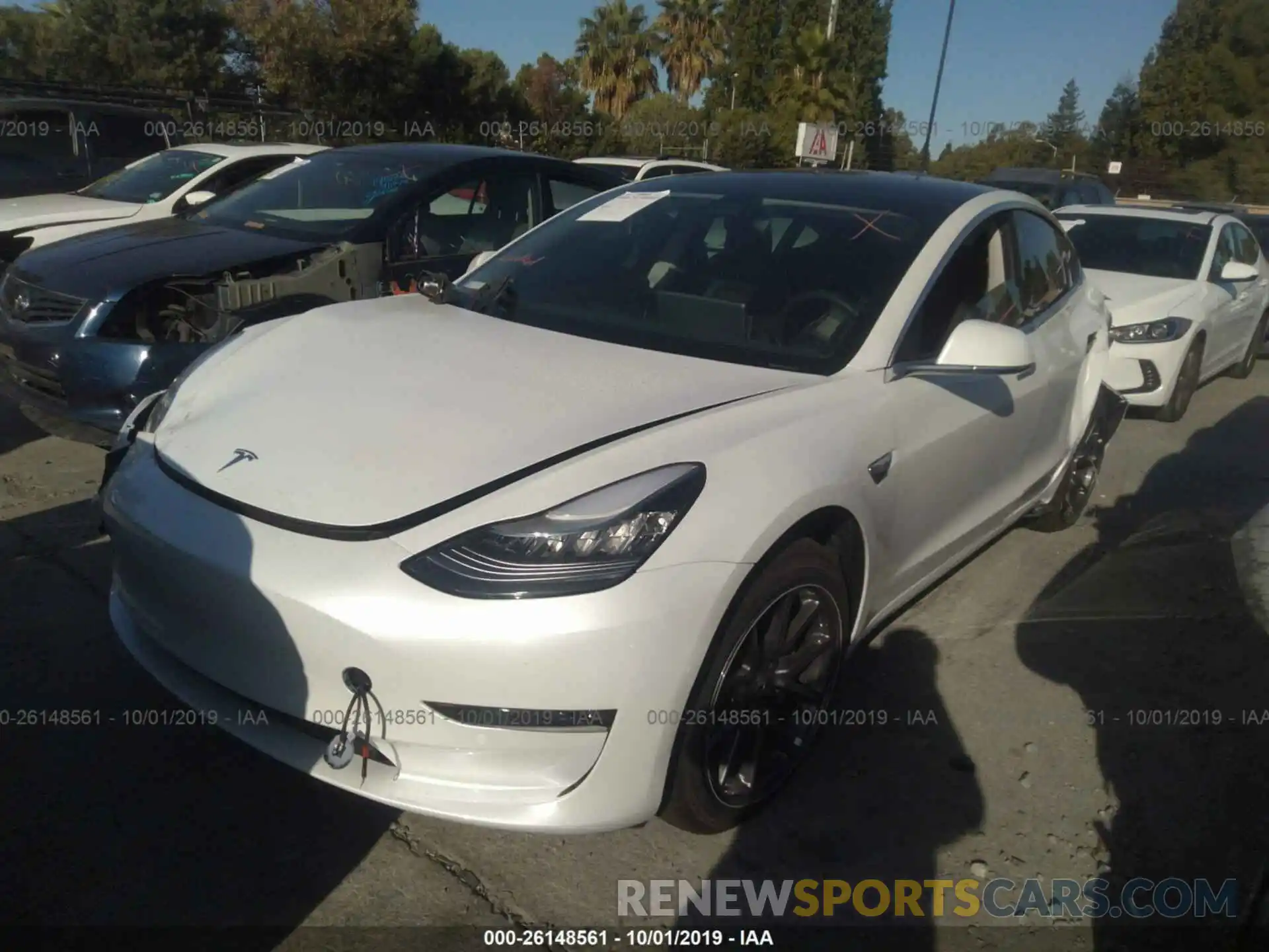 2 Фотография поврежденного автомобиля 5YJ3E1EAXKF396996 TESLA MODEL 3 2019