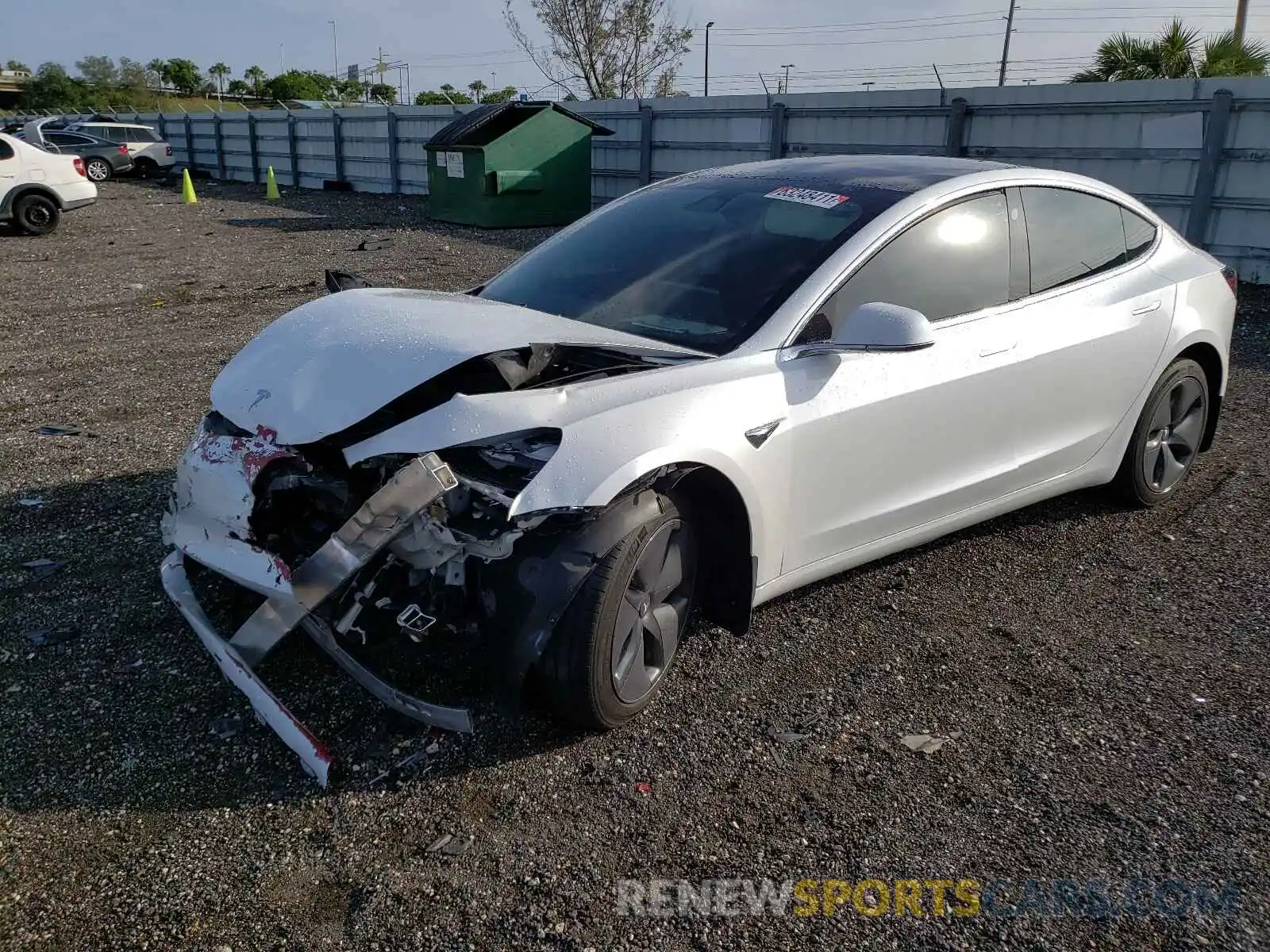 2 Photograph of a damaged car 5YJ3E1EAXKF397145 TESLA MODEL 3 2019