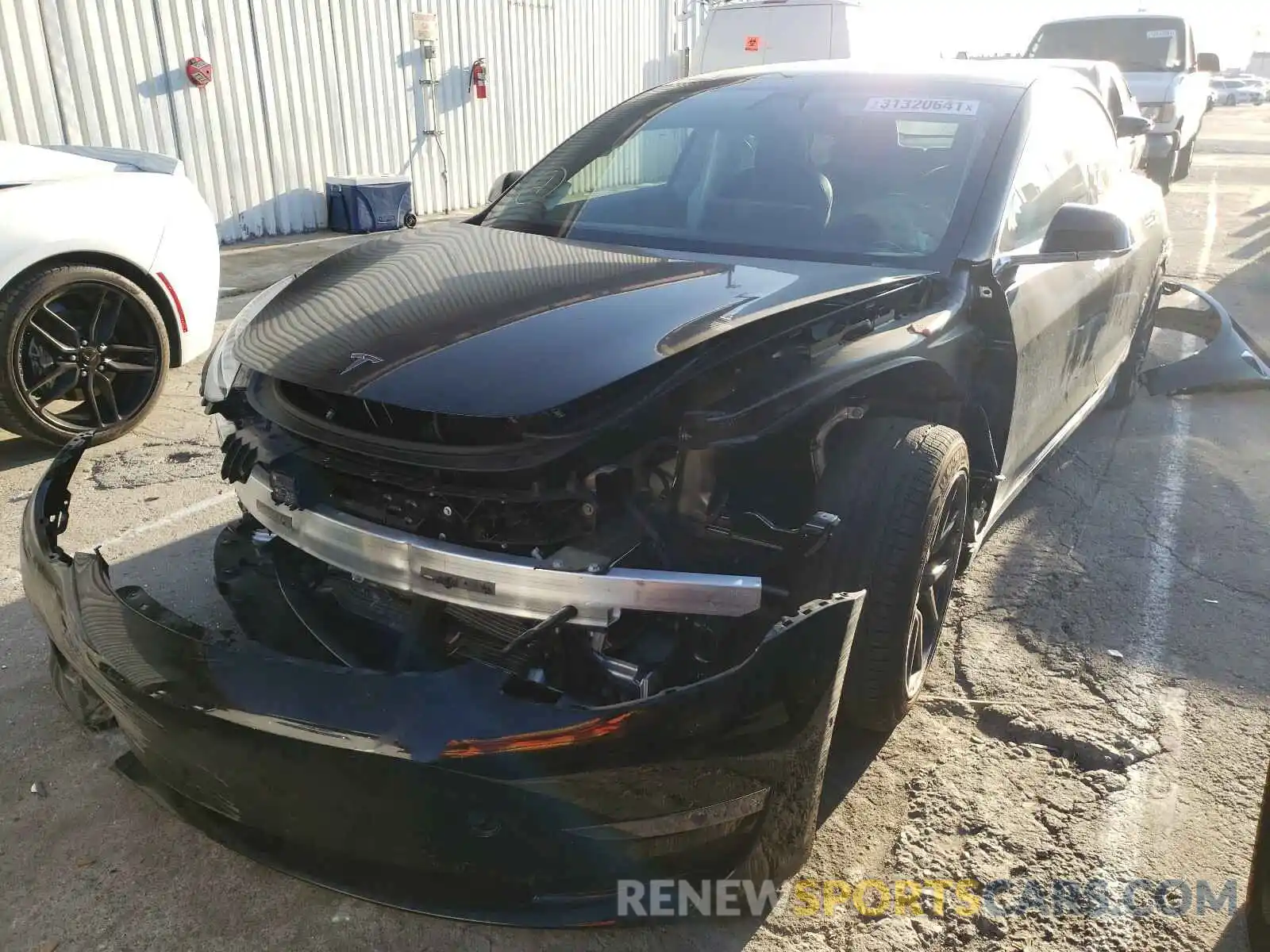 2 Photograph of a damaged car 5YJ3E1EAXKF398568 TESLA MODEL 3 2019