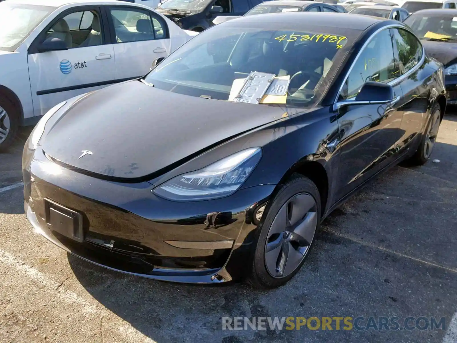 2 Photograph of a damaged car 5YJ3E1EAXKF398828 TESLA MODEL 3 2019