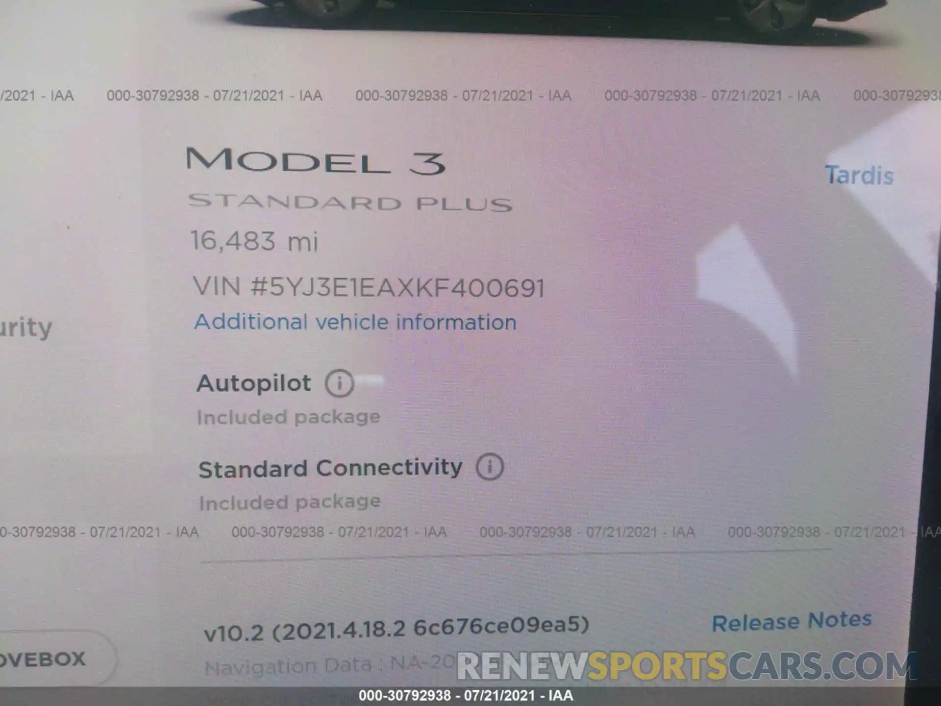 7 Photograph of a damaged car 5YJ3E1EAXKF400691 TESLA MODEL 3 2019