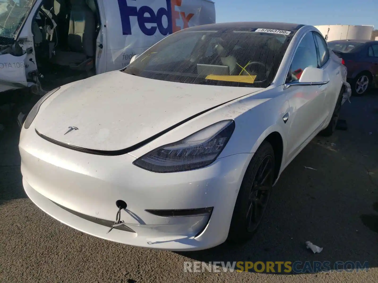 2 Photograph of a damaged car 5YJ3E1EAXKF401629 TESLA MODEL 3 2019