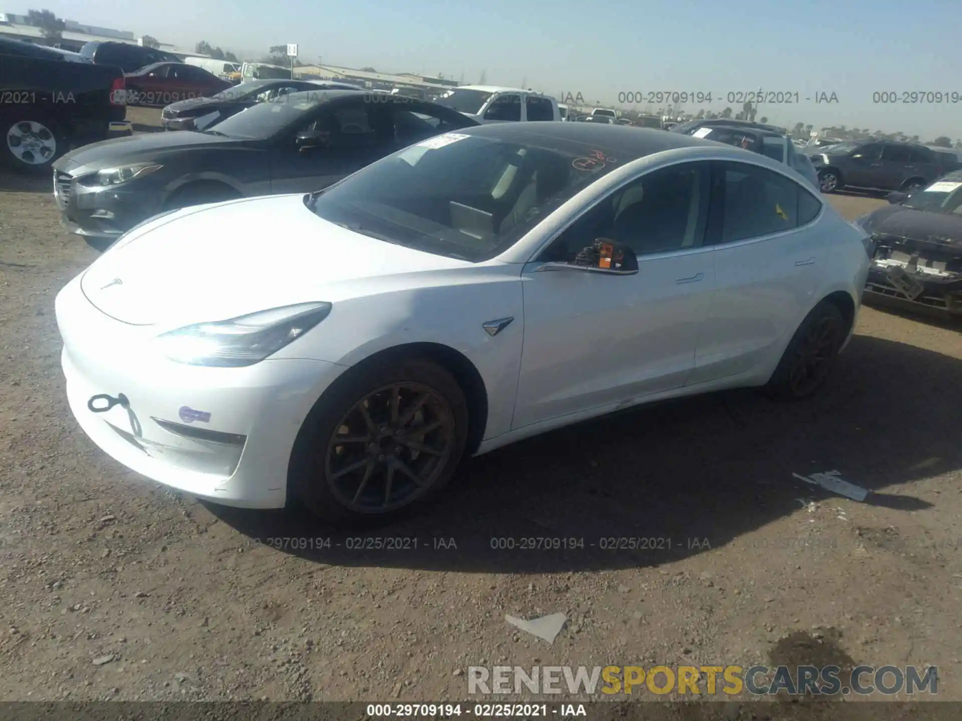 2 Photograph of a damaged car 5YJ3E1EAXKF401744 TESLA MODEL 3 2019