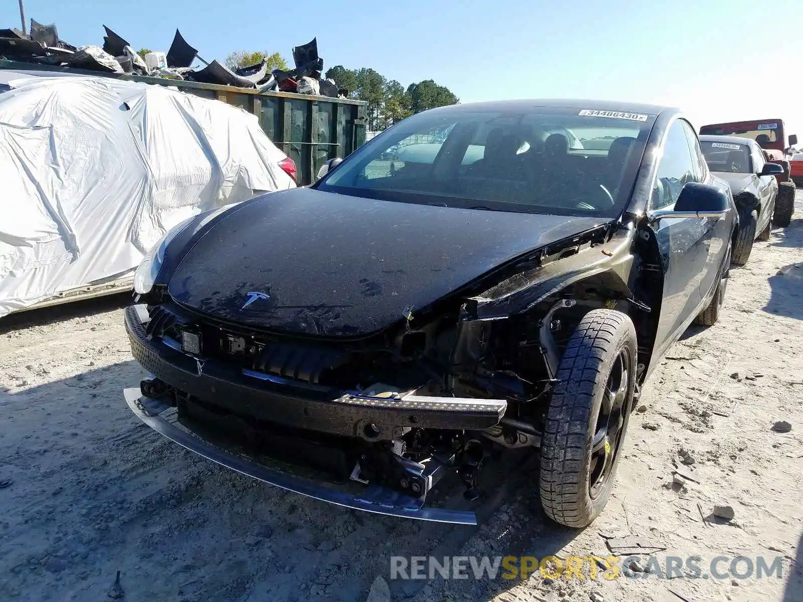 2 Photograph of a damaged car 5YJ3E1EAXKF410251 TESLA MODEL 3 2019