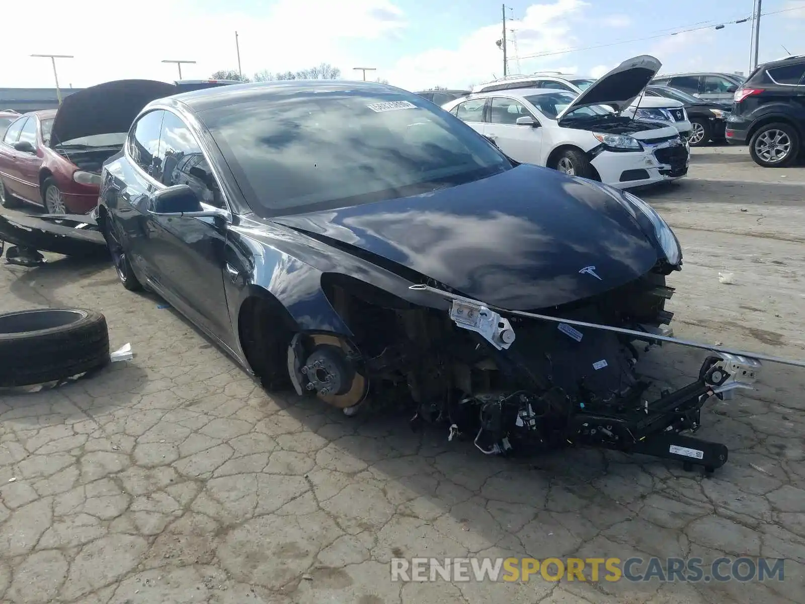 1 Photograph of a damaged car 5YJ3E1EAXKF410346 TESLA MODEL 3 2019