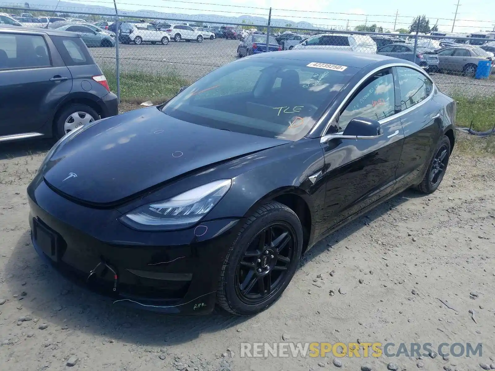 2 Photograph of a damaged car 5YJ3E1EAXKF410802 TESLA MODEL 3 2019