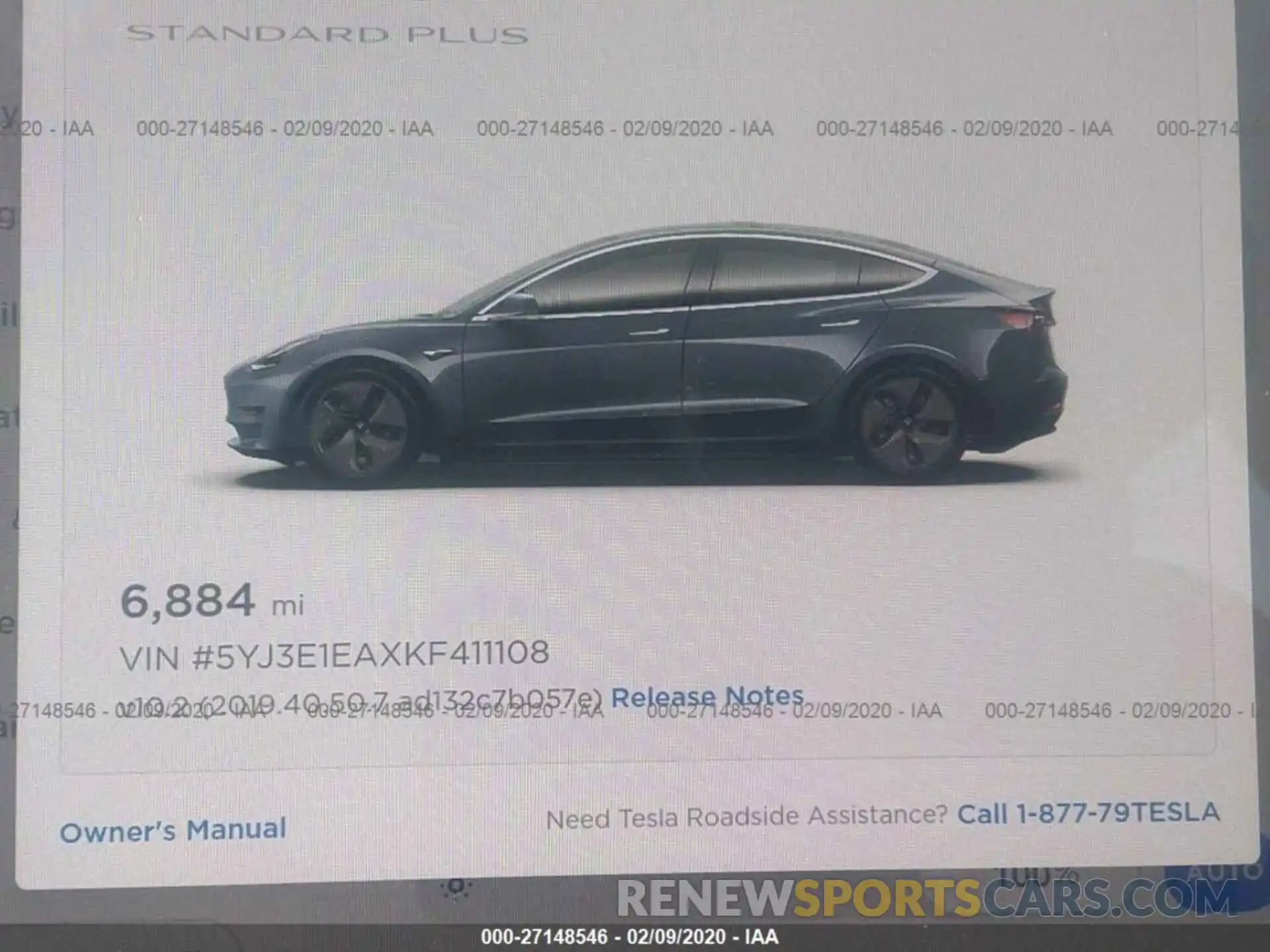 7 Photograph of a damaged car 5YJ3E1EAXKF411108 TESLA MODEL 3 2019