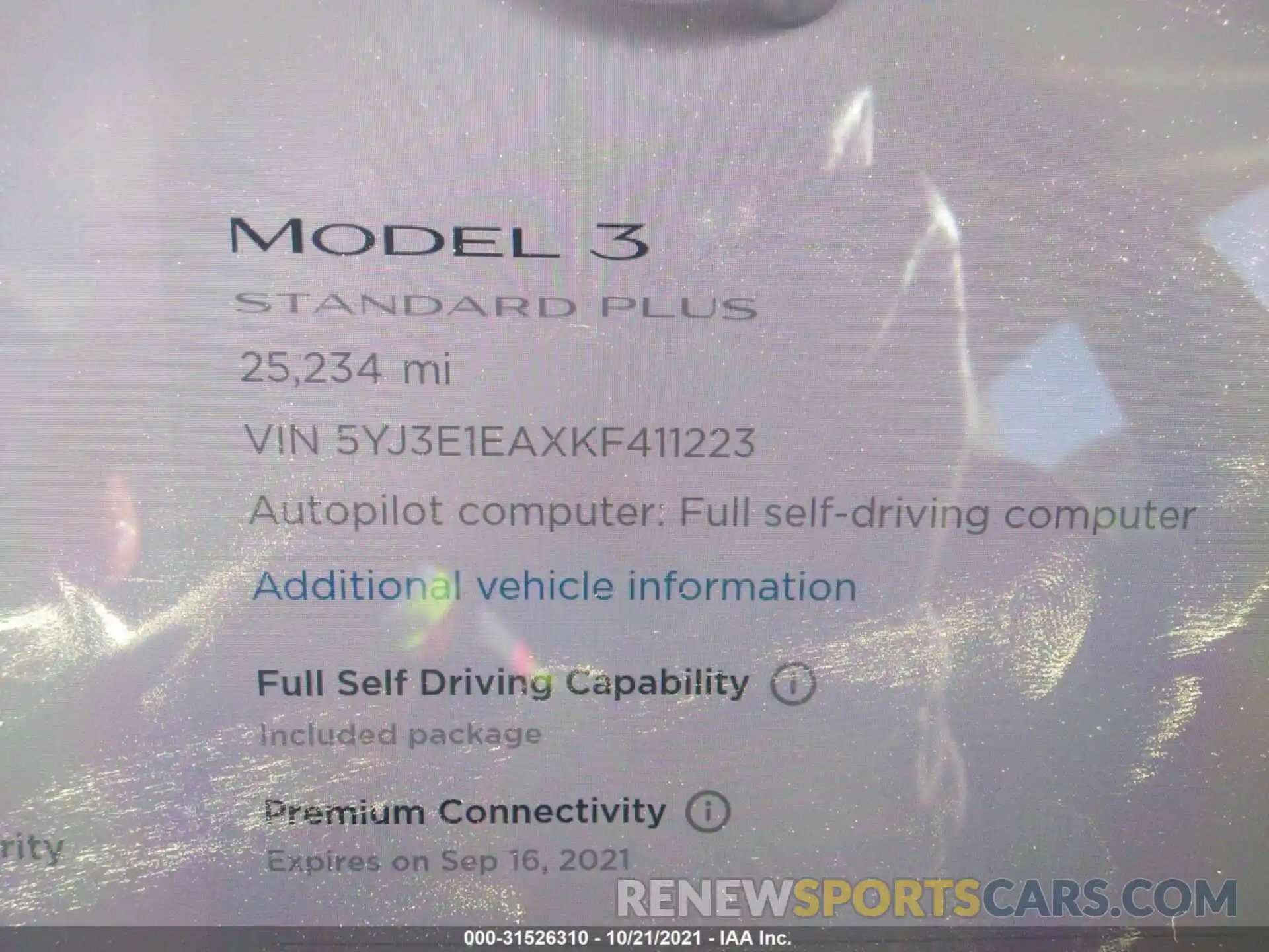 7 Photograph of a damaged car 5YJ3E1EAXKF411223 TESLA MODEL 3 2019