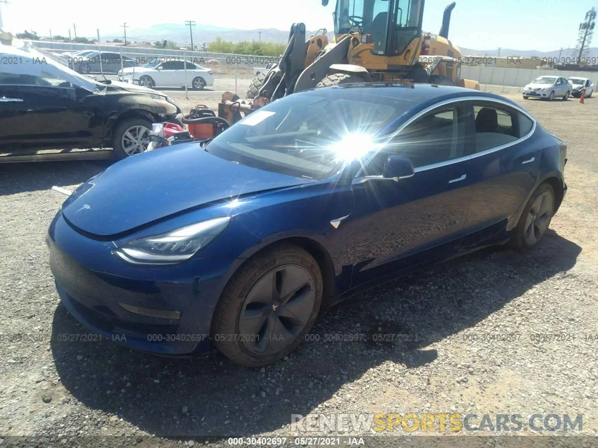 2 Photograph of a damaged car 5YJ3E1EAXKF411657 TESLA MODEL 3 2019