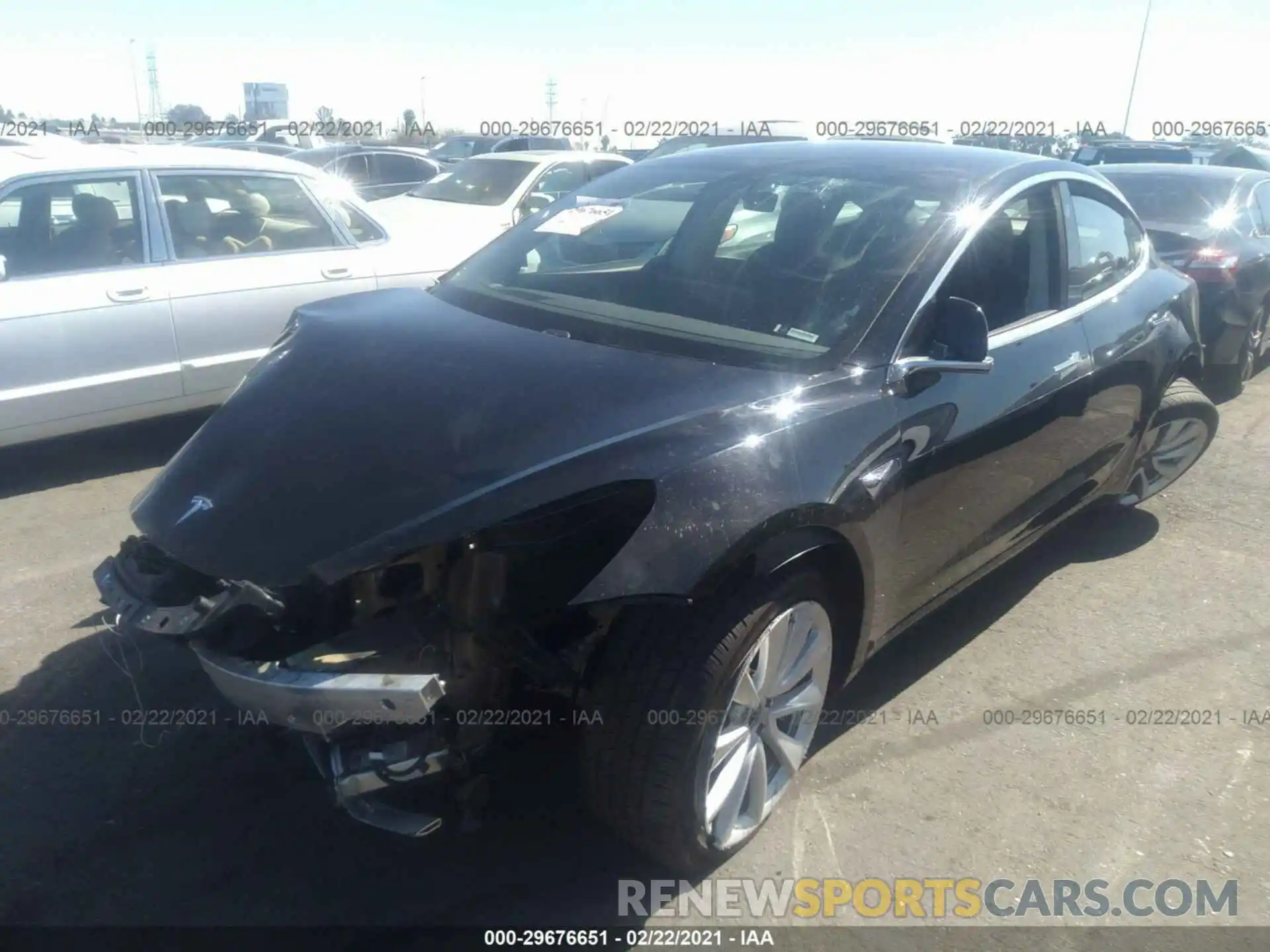 2 Photograph of a damaged car 5YJ3E1EAXKF412551 TESLA MODEL 3 2019