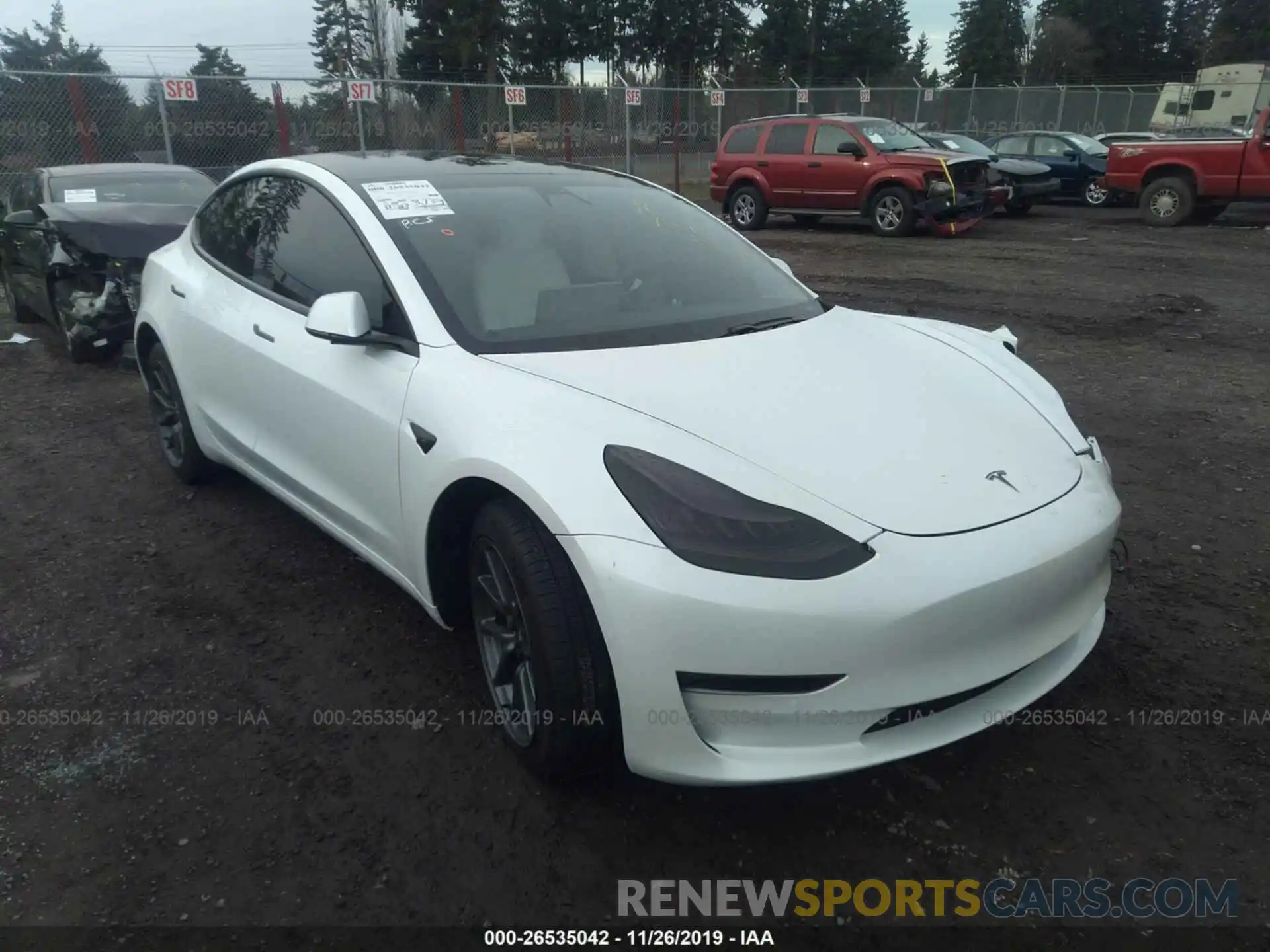 1 Photograph of a damaged car 5YJ3E1EAXKF413148 TESLA MODEL 3 2019