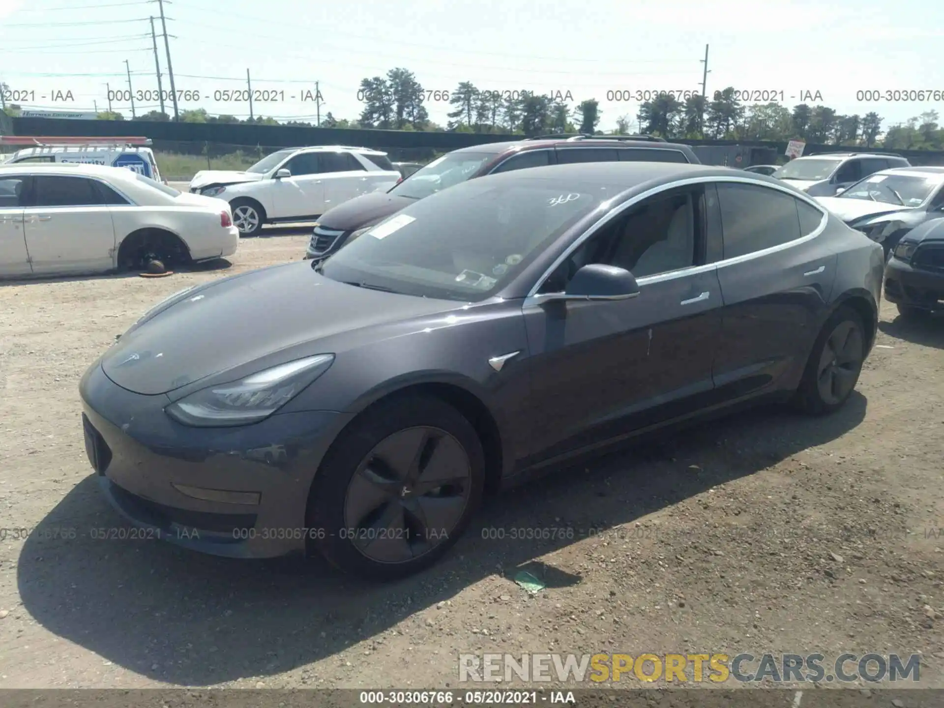 2 Photograph of a damaged car 5YJ3E1EAXKF417684 TESLA MODEL 3 2019