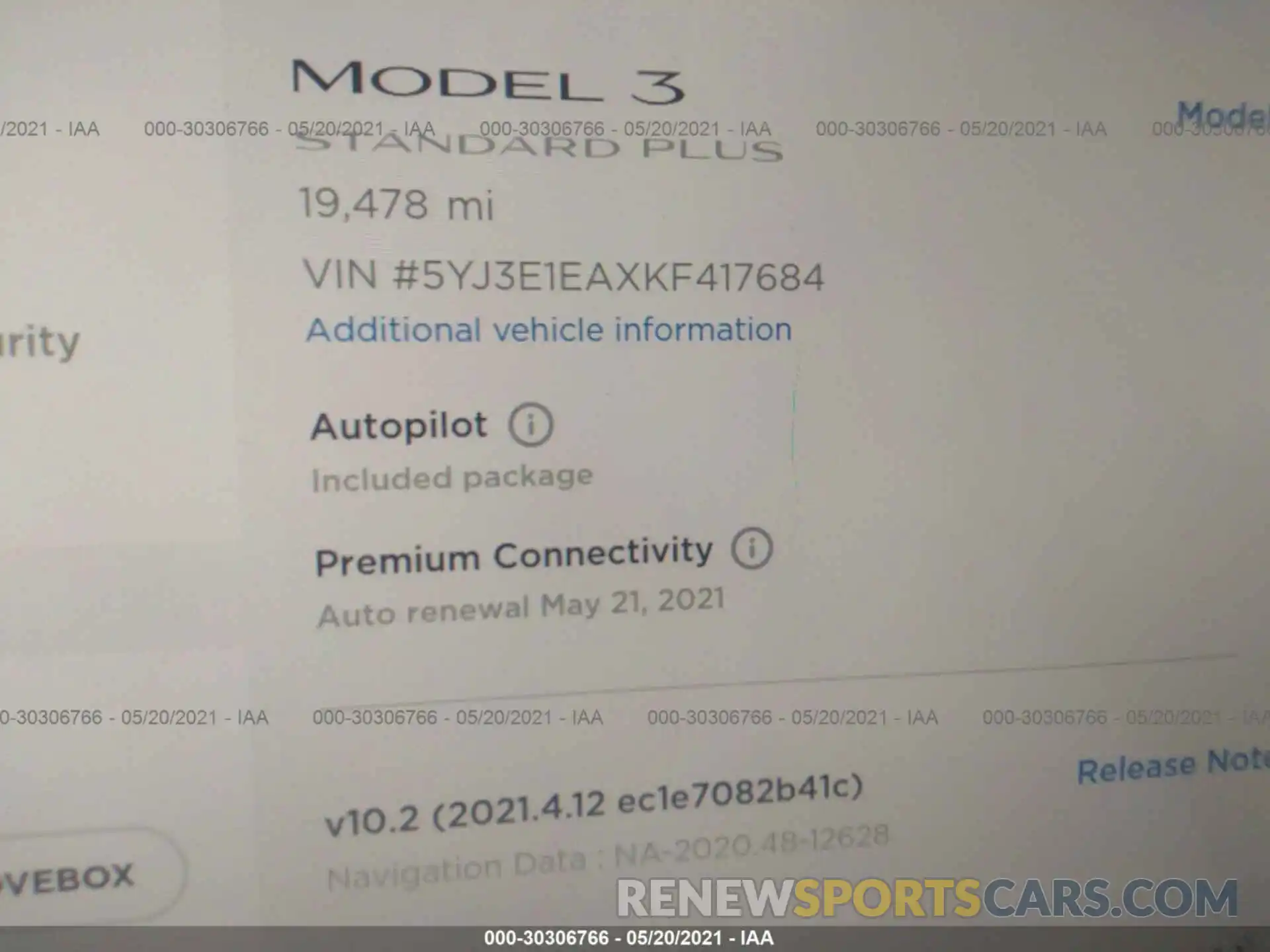 7 Photograph of a damaged car 5YJ3E1EAXKF417684 TESLA MODEL 3 2019