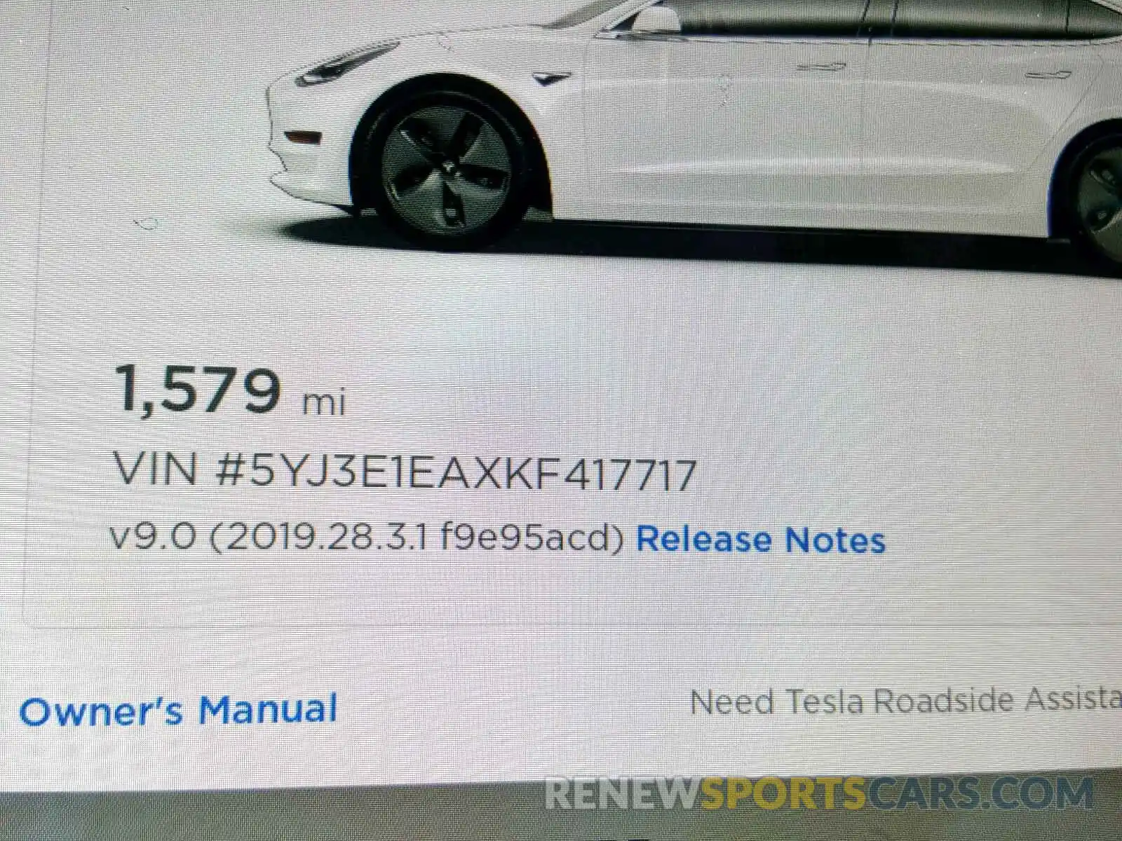 8 Photograph of a damaged car 5YJ3E1EAXKF417717 TESLA MODEL 3 2019