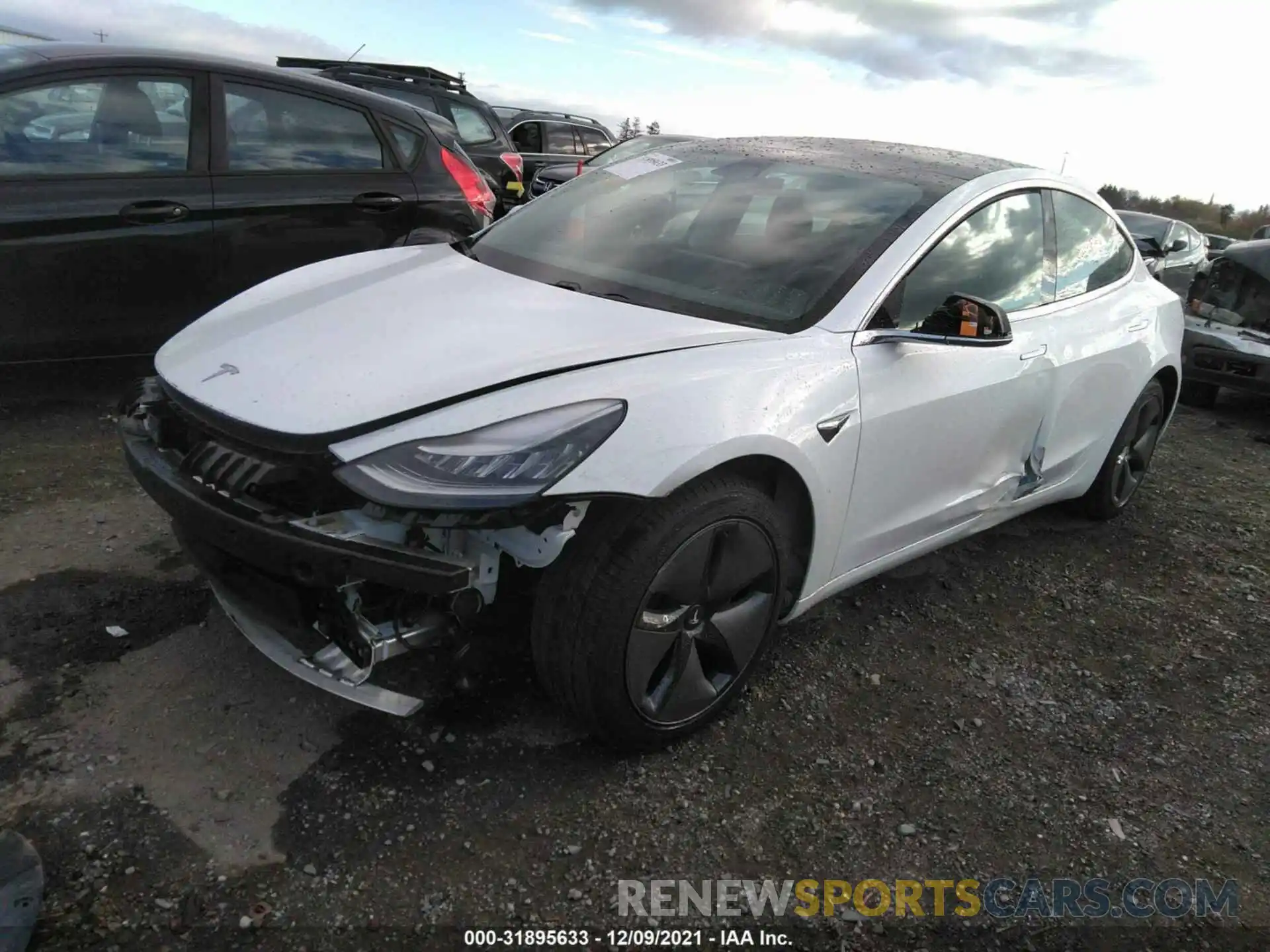 2 Photograph of a damaged car 5YJ3E1EAXKF422982 TESLA MODEL 3 2019