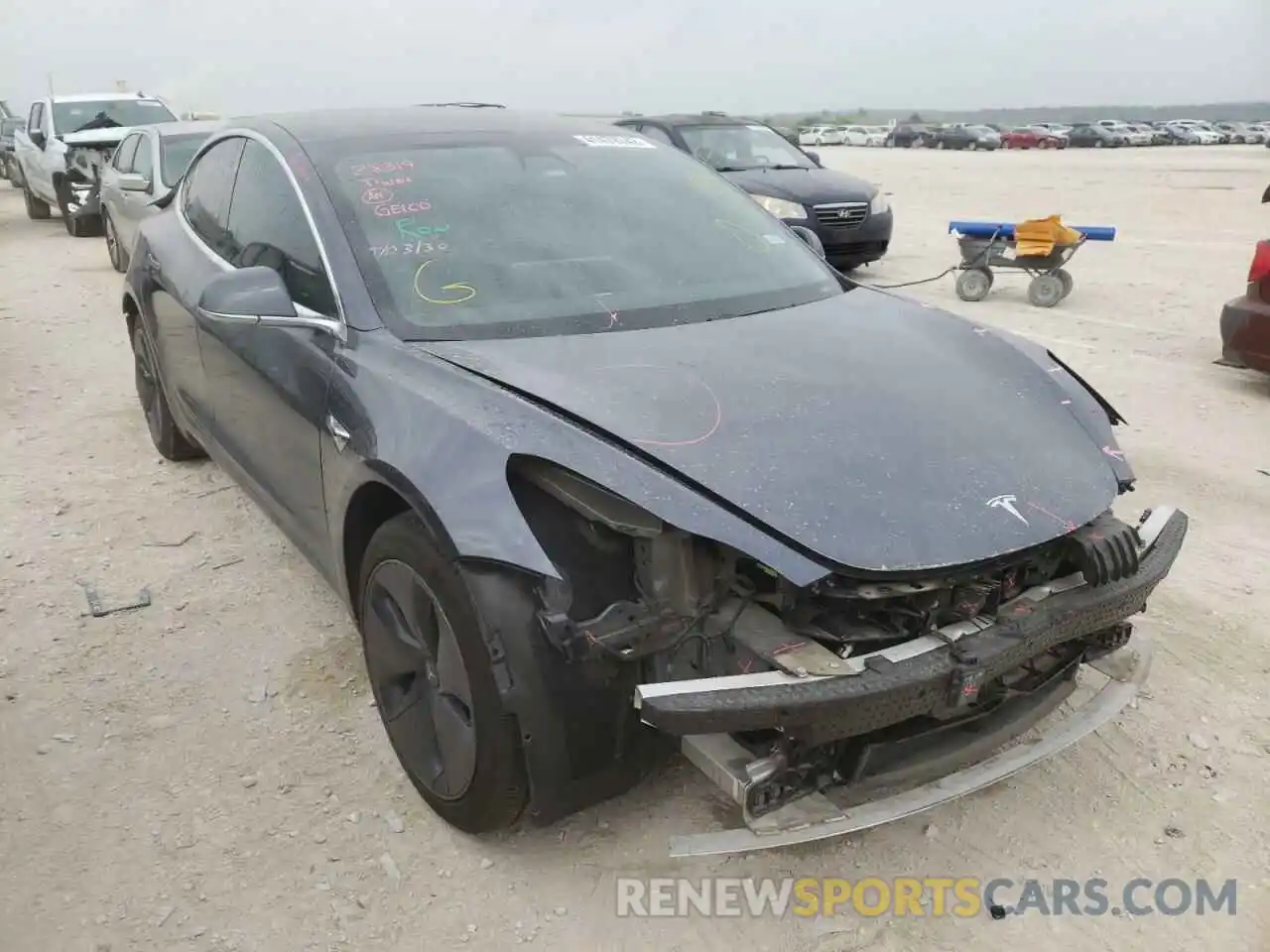 1 Photograph of a damaged car 5YJ3E1EAXKF424831 TESLA MODEL 3 2019