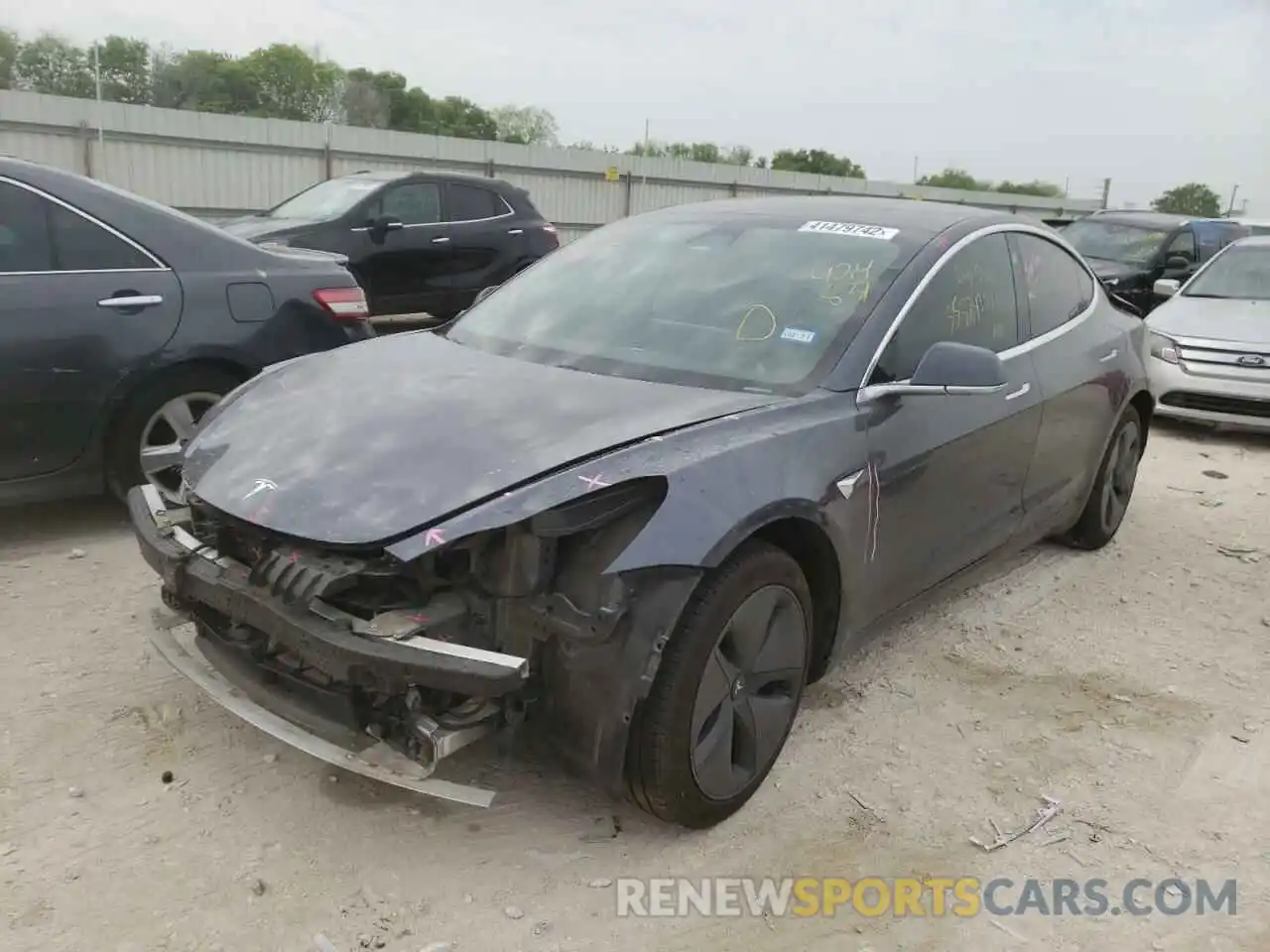 2 Photograph of a damaged car 5YJ3E1EAXKF424831 TESLA MODEL 3 2019