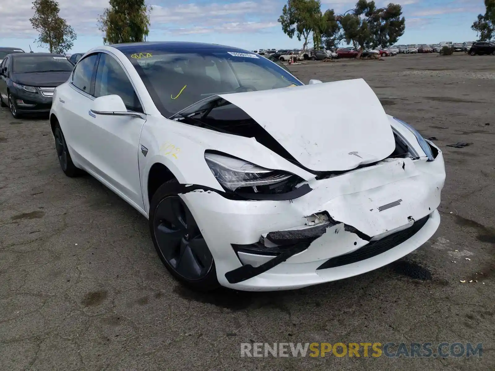 1 Photograph of a damaged car 5YJ3E1EAXKF425154 TESLA MODEL 3 2019