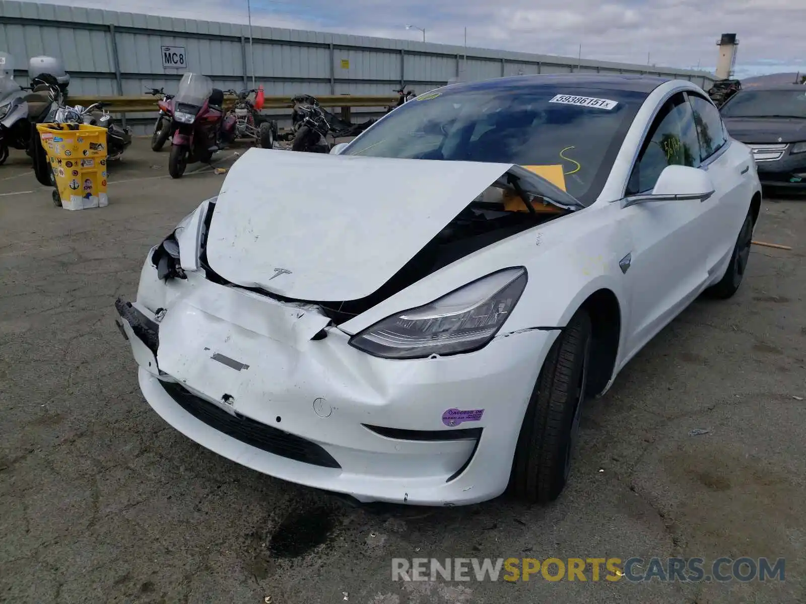 2 Photograph of a damaged car 5YJ3E1EAXKF425154 TESLA MODEL 3 2019