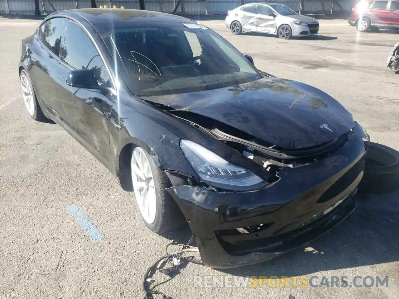 1 Photograph of a damaged car 5YJ3E1EAXKF425333 TESLA MODEL 3 2019