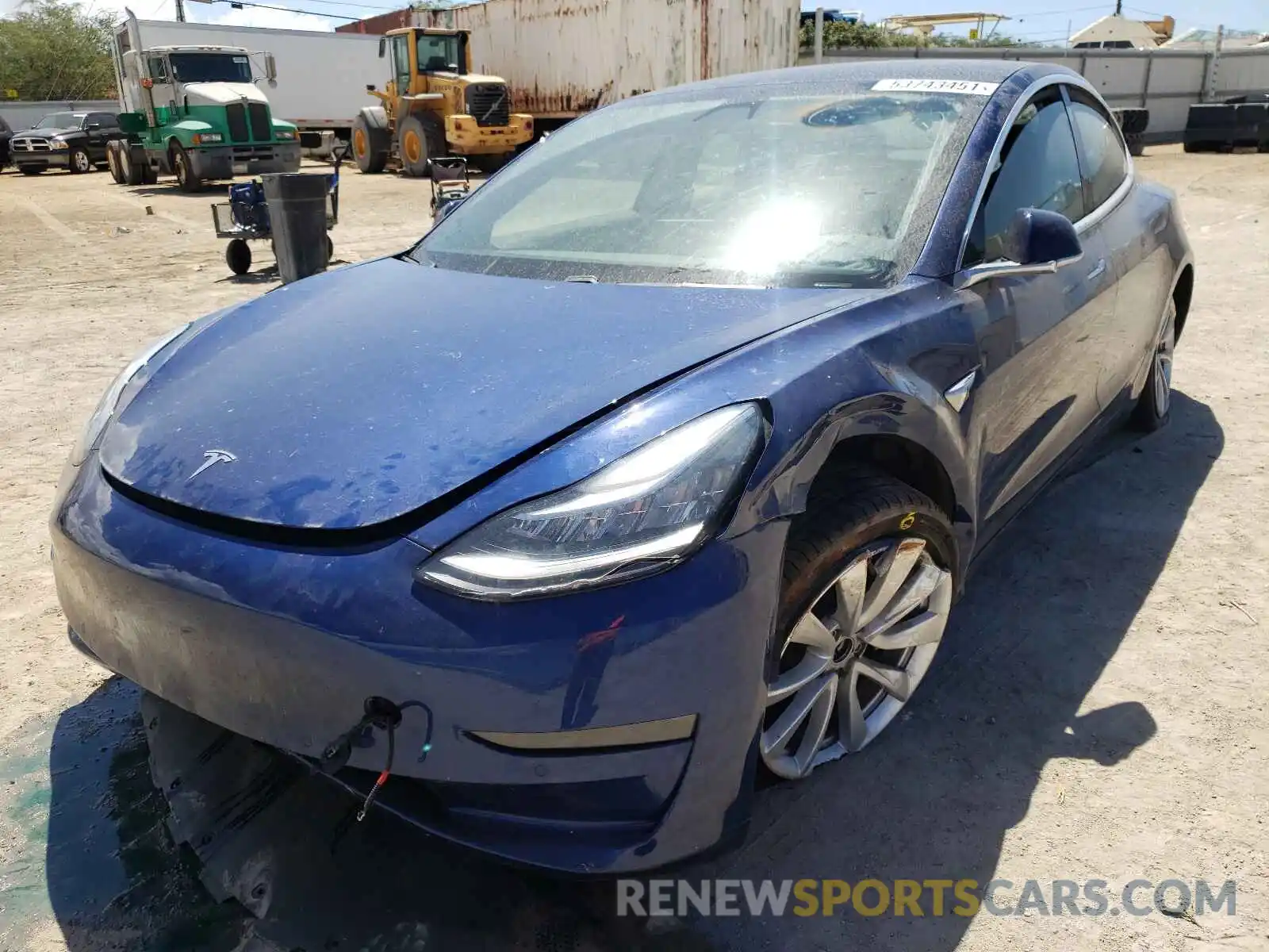 2 Photograph of a damaged car 5YJ3E1EAXKF428457 TESLA MODEL 3 2019