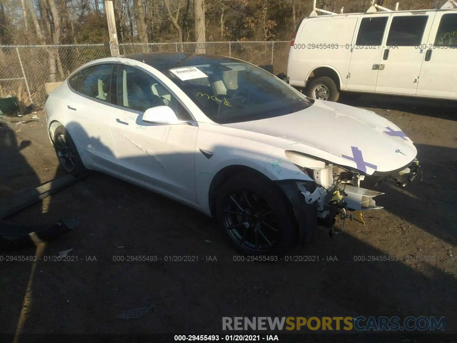 1 Photograph of a damaged car 5YJ3E1EAXKF430709 TESLA MODEL 3 2019