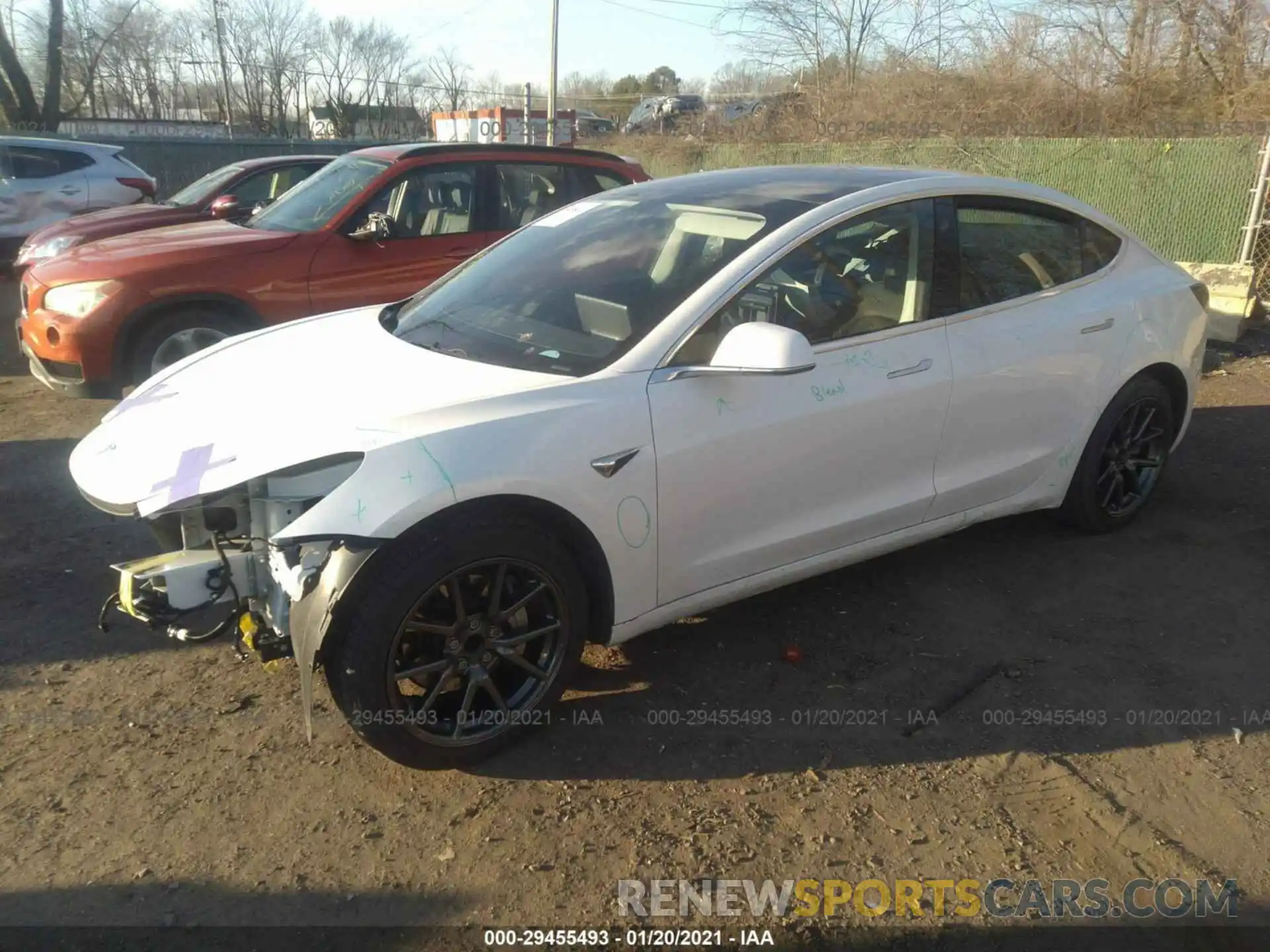 2 Photograph of a damaged car 5YJ3E1EAXKF430709 TESLA MODEL 3 2019