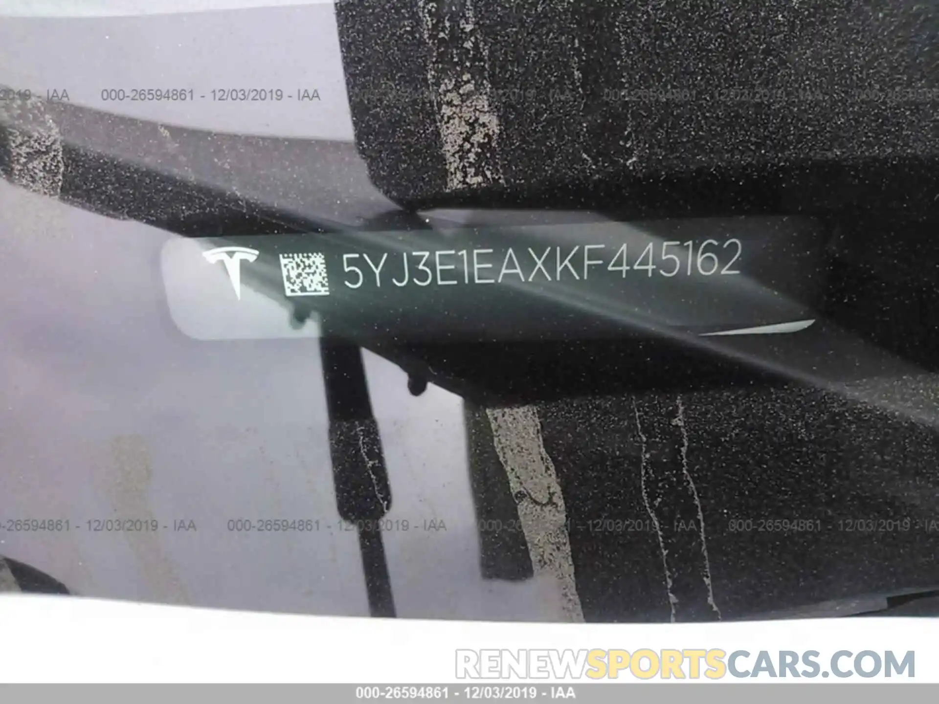 9 Photograph of a damaged car 5YJ3E1EAXKF445162 TESLA MODEL 3 2019