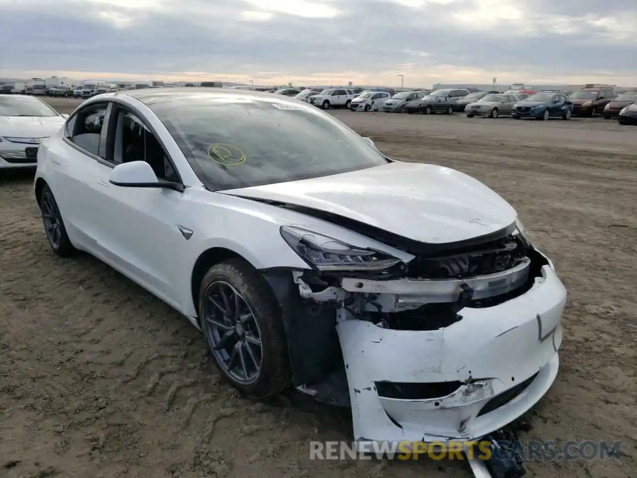 1 Photograph of a damaged car 5YJ3E1EAXKF447591 TESLA MODEL 3 2019