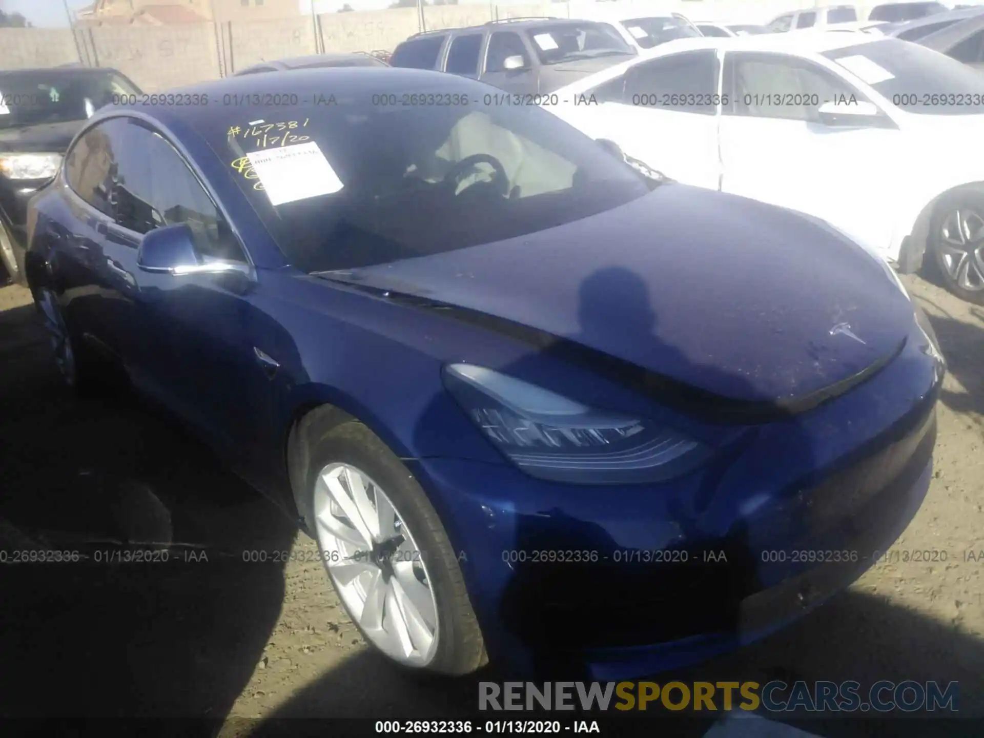 1 Photograph of a damaged car 5YJ3E1EAXKF449356 TESLA MODEL 3 2019