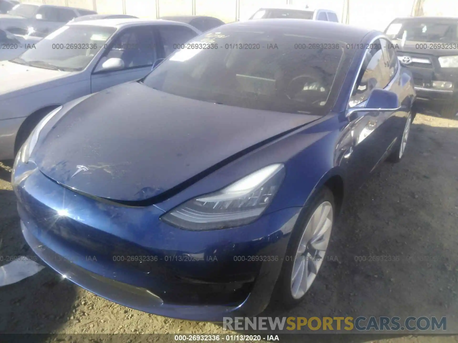 2 Photograph of a damaged car 5YJ3E1EAXKF449356 TESLA MODEL 3 2019