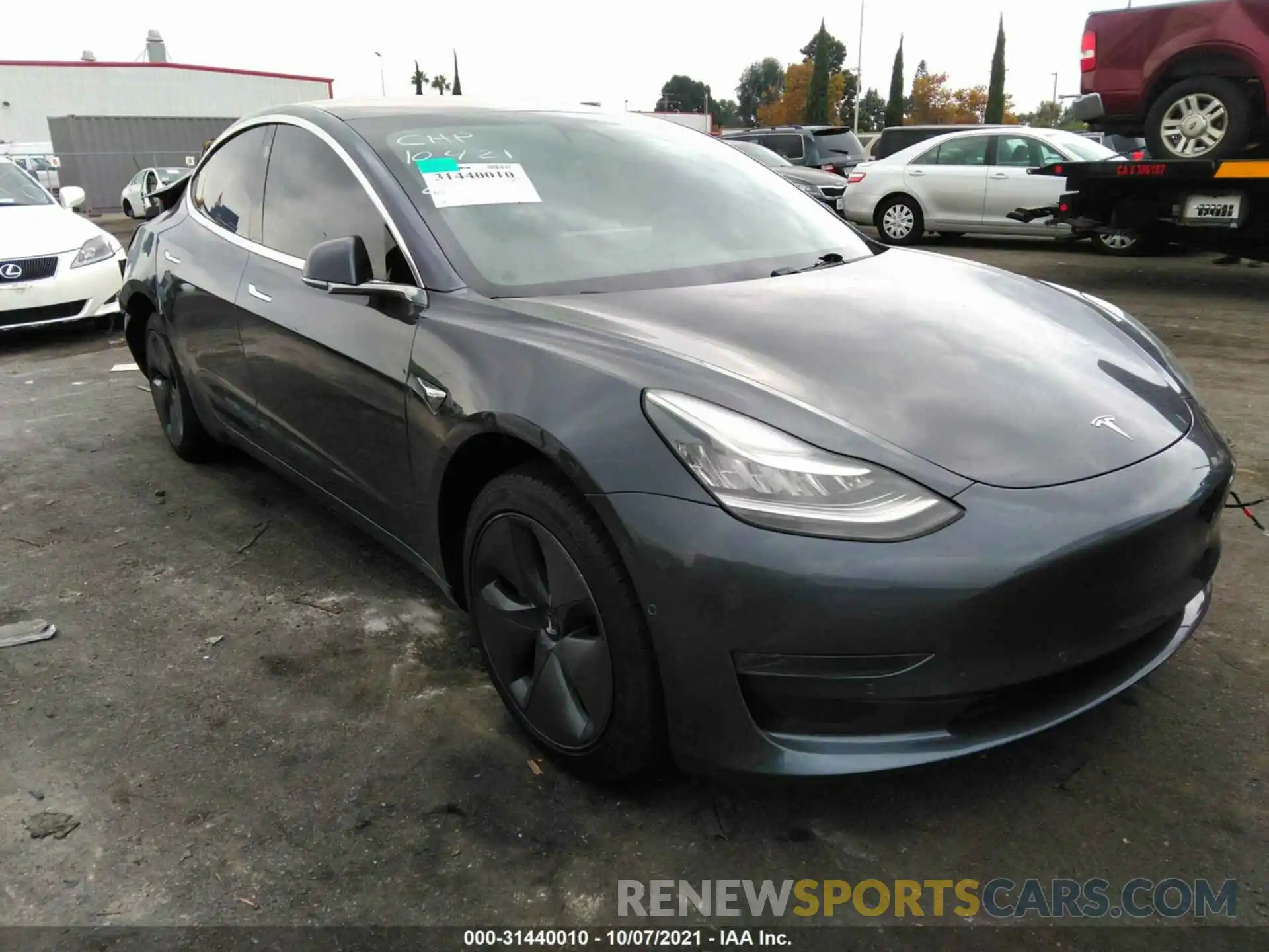 1 Photograph of a damaged car 5YJ3E1EAXKF449406 TESLA MODEL 3 2019