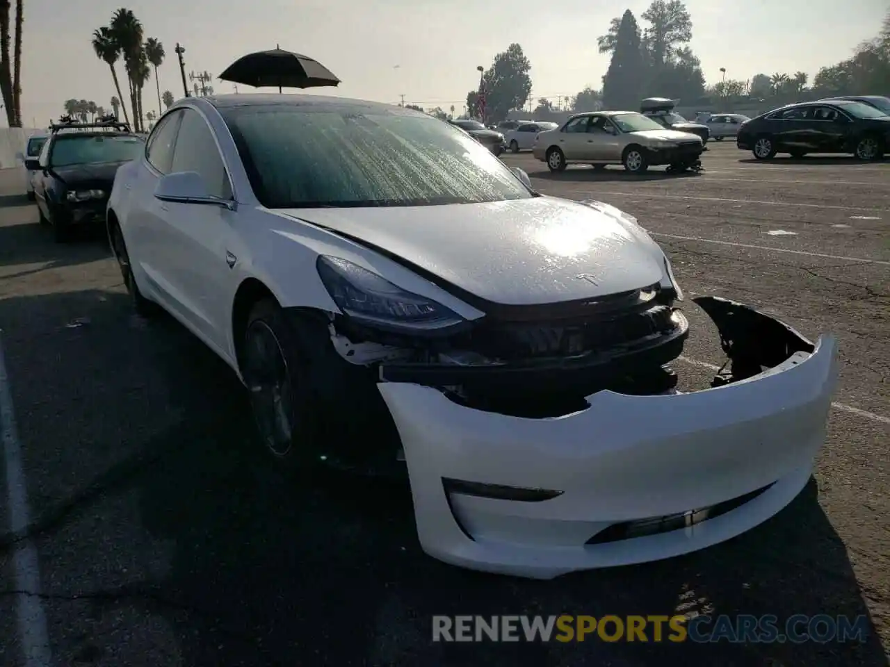 1 Photograph of a damaged car 5YJ3E1EAXKF482552 TESLA MODEL 3 2019