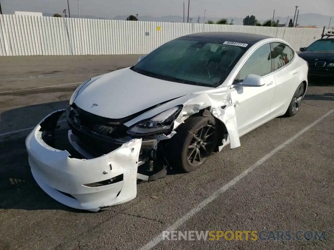 2 Photograph of a damaged car 5YJ3E1EAXKF482552 TESLA MODEL 3 2019