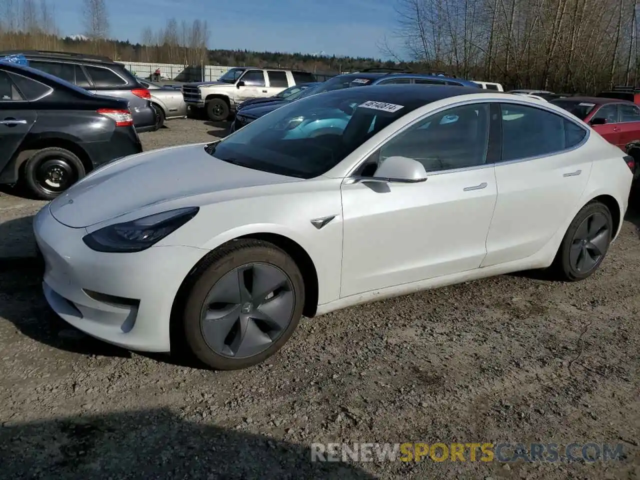 1 Photograph of a damaged car 5YJ3E1EAXKF483068 TESLA MODEL 3 2019