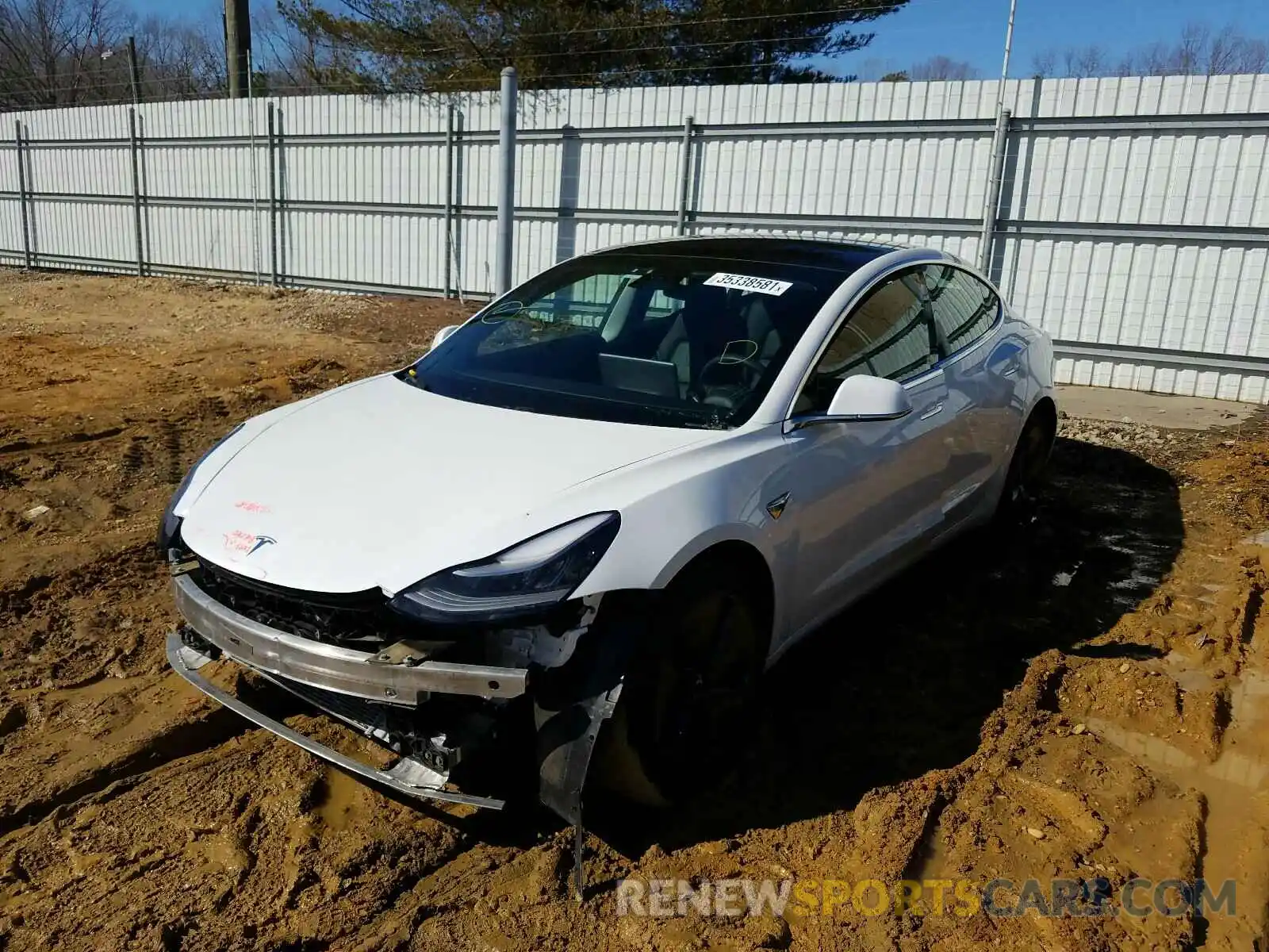 2 Photograph of a damaged car 5YJ3E1EAXKF484236 TESLA MODEL 3 2019