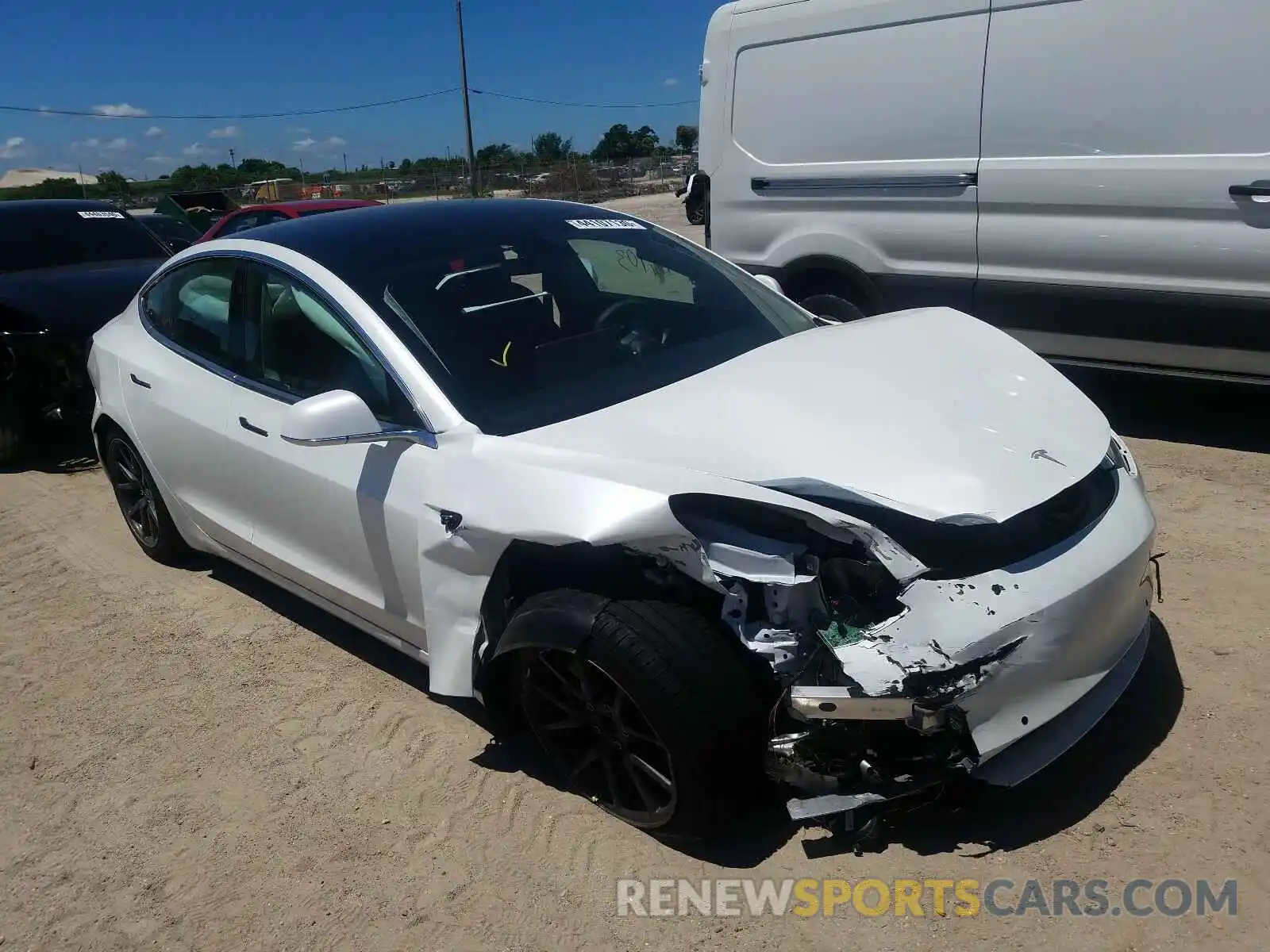 1 Photograph of a damaged car 5YJ3E1EAXKF484558 TESLA MODEL 3 2019