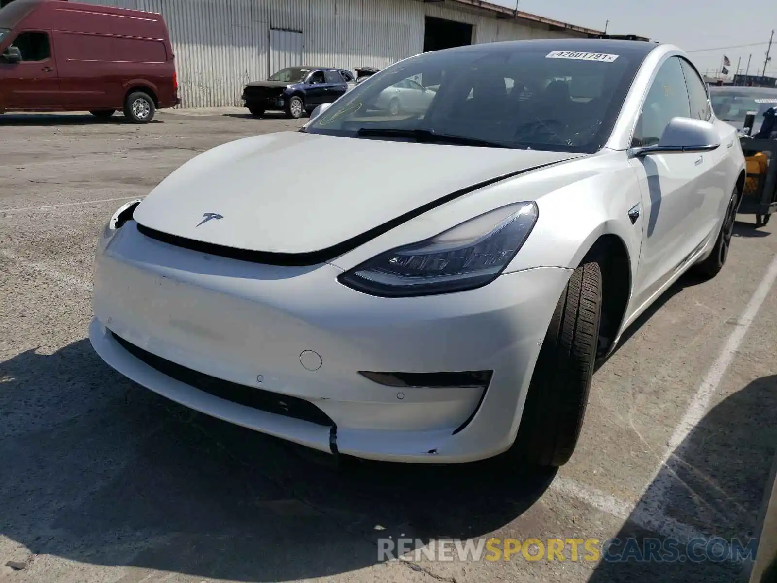 2 Photograph of a damaged car 5YJ3E1EAXKF485208 TESLA MODEL 3 2019