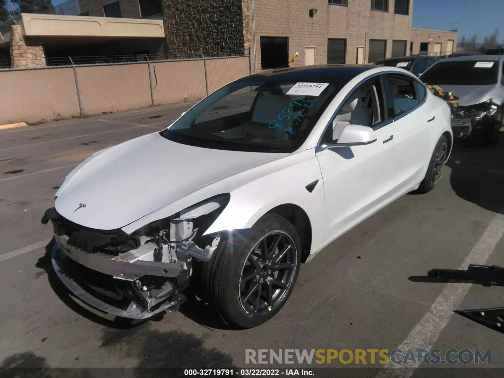 2 Photograph of a damaged car 5YJ3E1EAXKF486617 TESLA MODEL 3 2019