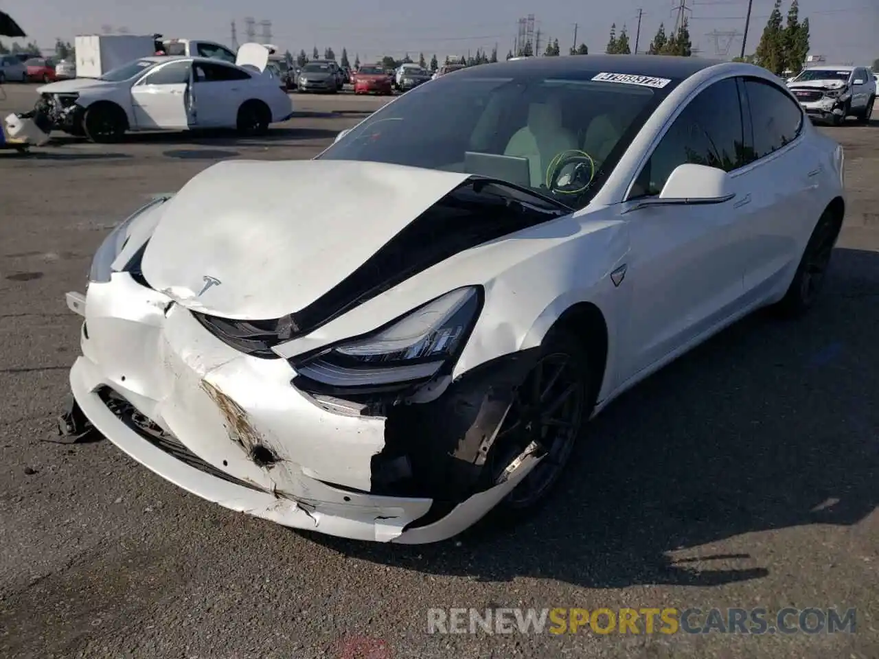 2 Photograph of a damaged car 5YJ3E1EAXKF509264 TESLA MODEL 3 2019