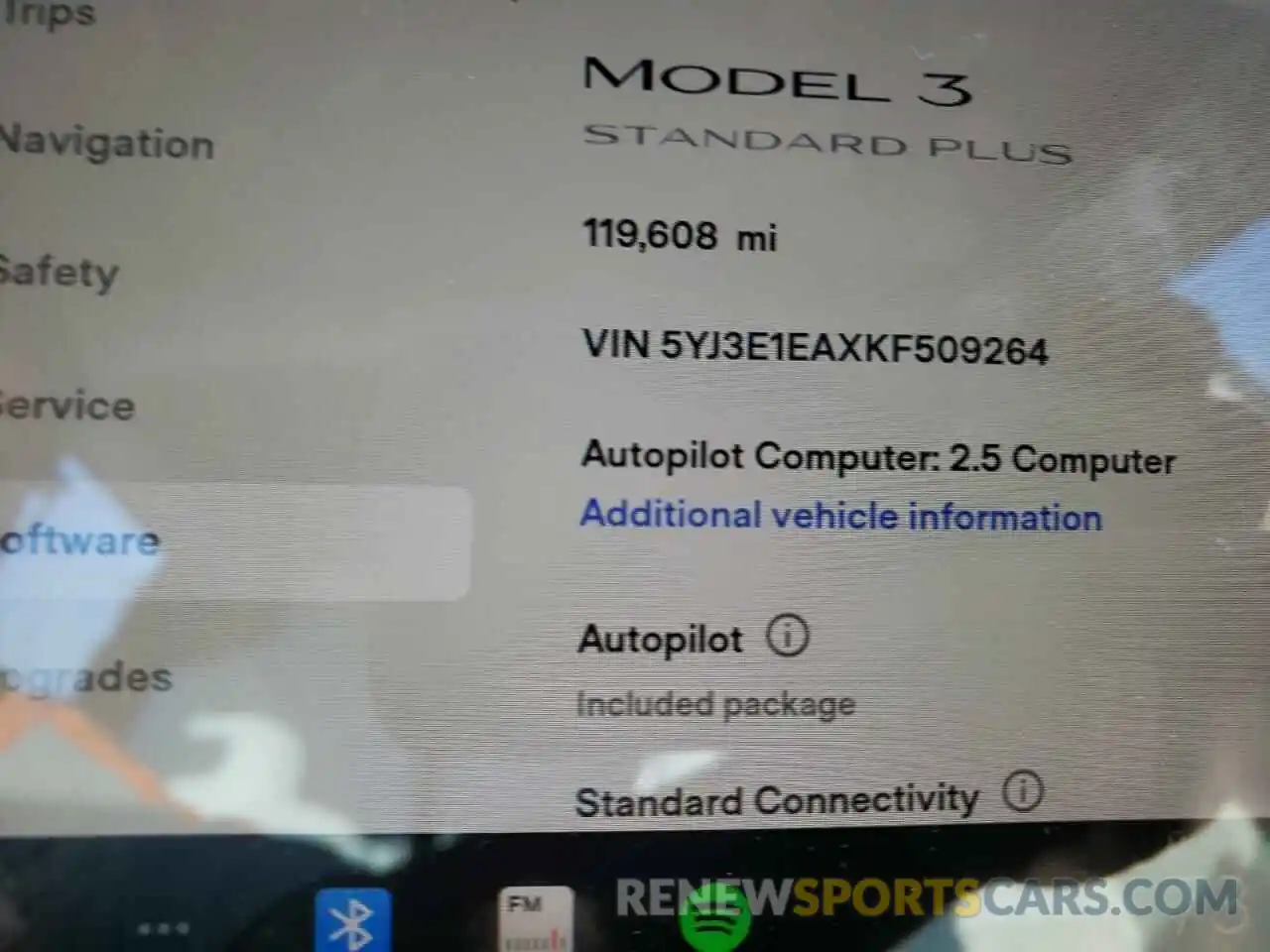 8 Фотография поврежденного автомобиля 5YJ3E1EAXKF509264 TESLA MODEL 3 2019