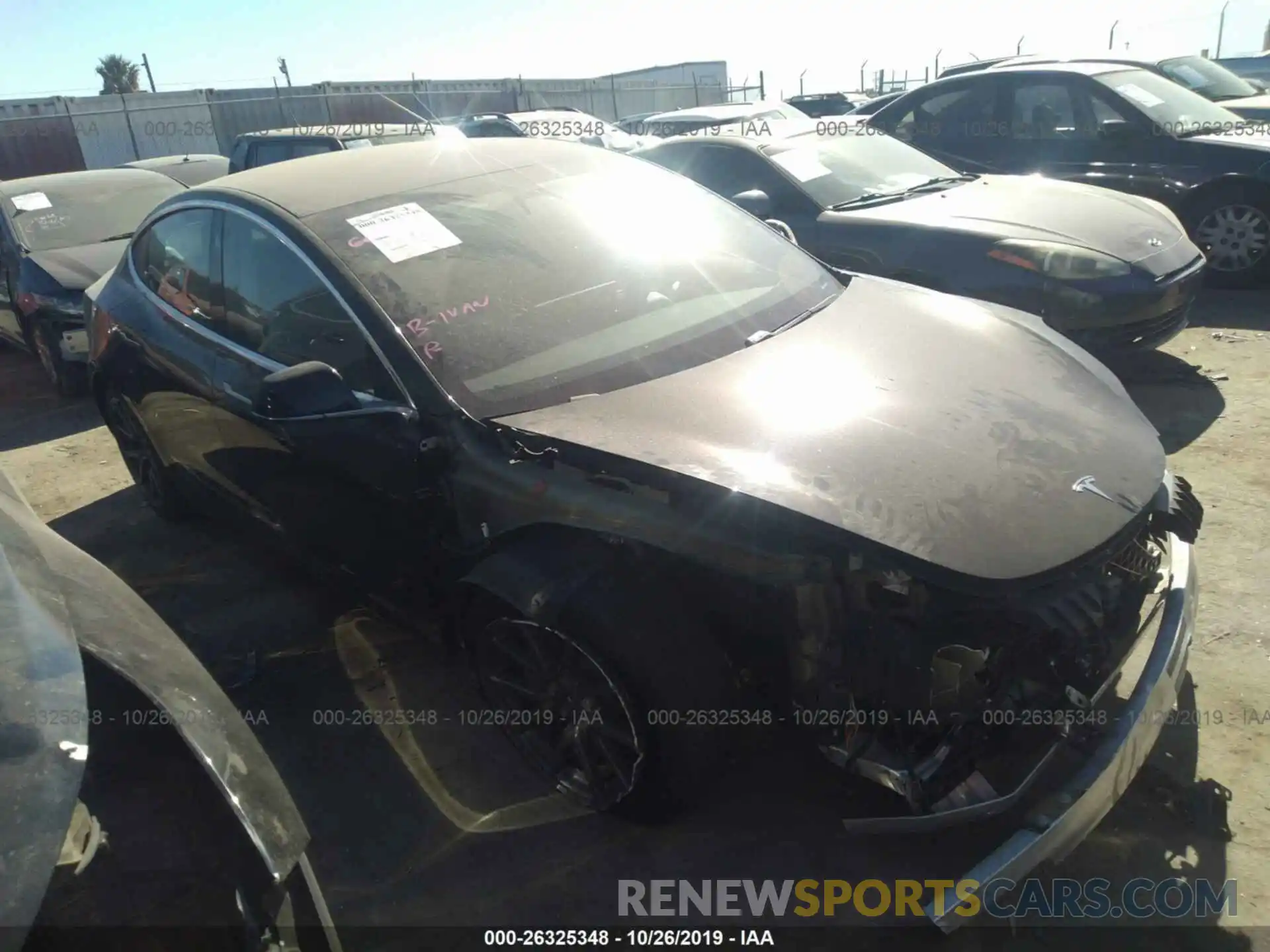 1 Photograph of a damaged car 5YJ3E1EB0KF198999 TESLA MODEL 3 2019