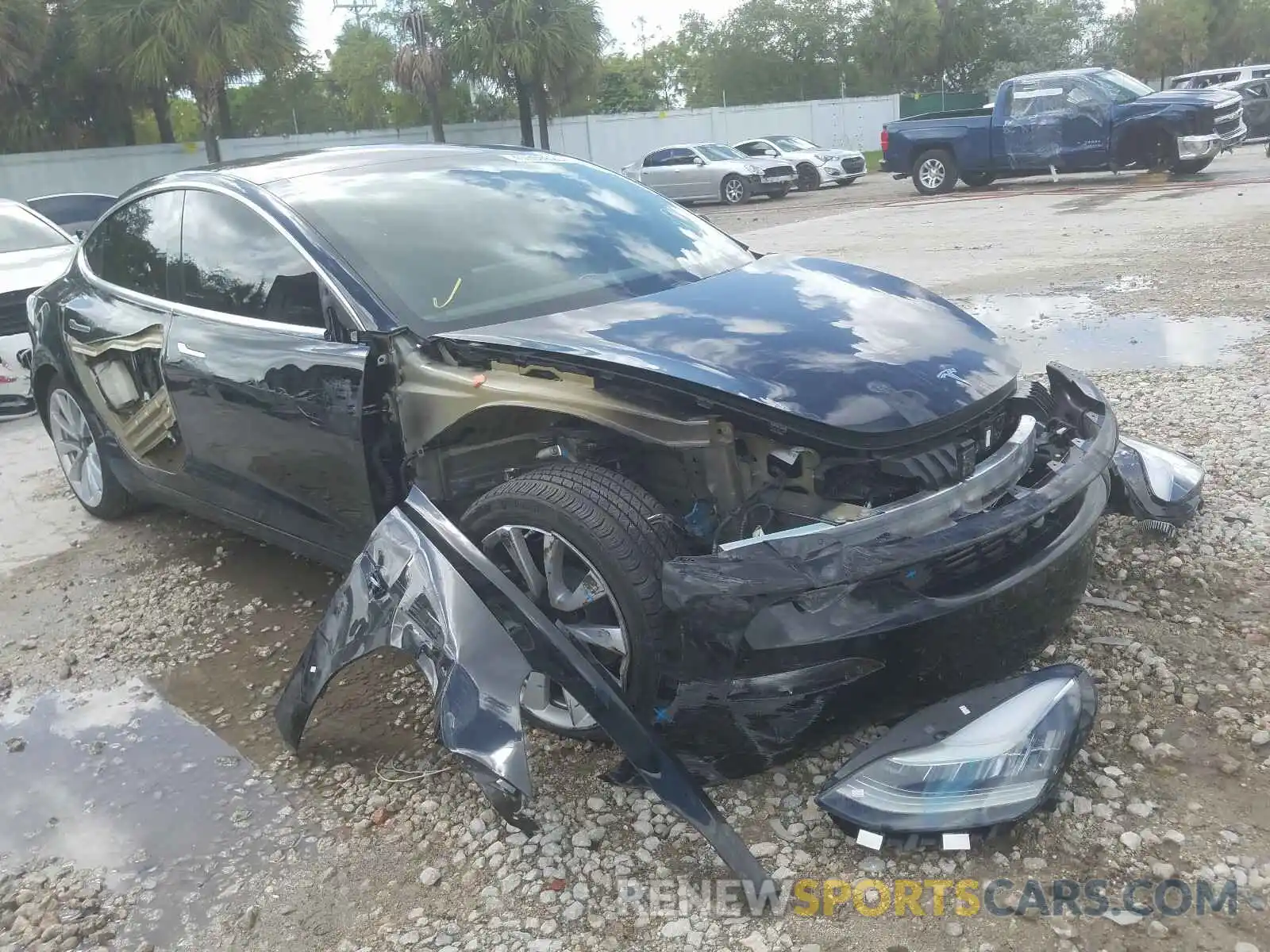 1 Photograph of a damaged car 5YJ3E1EB0KF199957 TESLA MODEL 3 2019