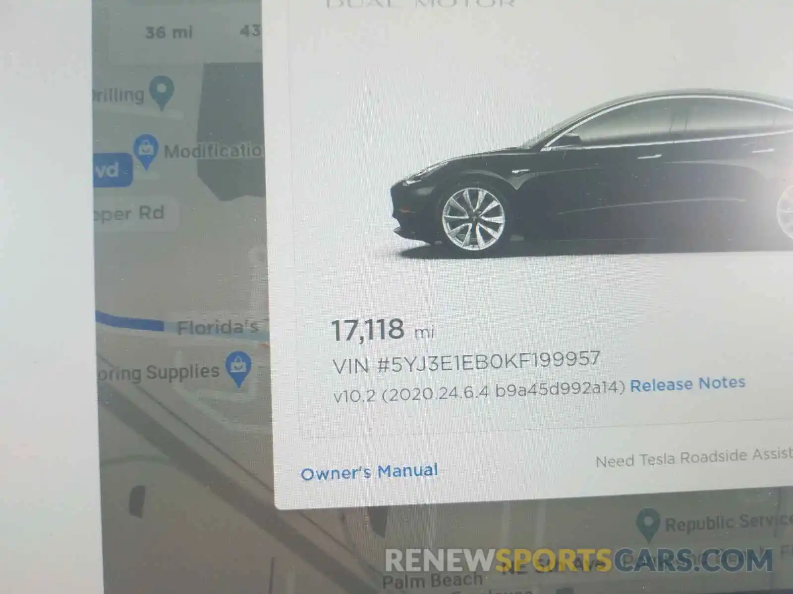 8 Фотография поврежденного автомобиля 5YJ3E1EB0KF199957 TESLA MODEL 3 2019